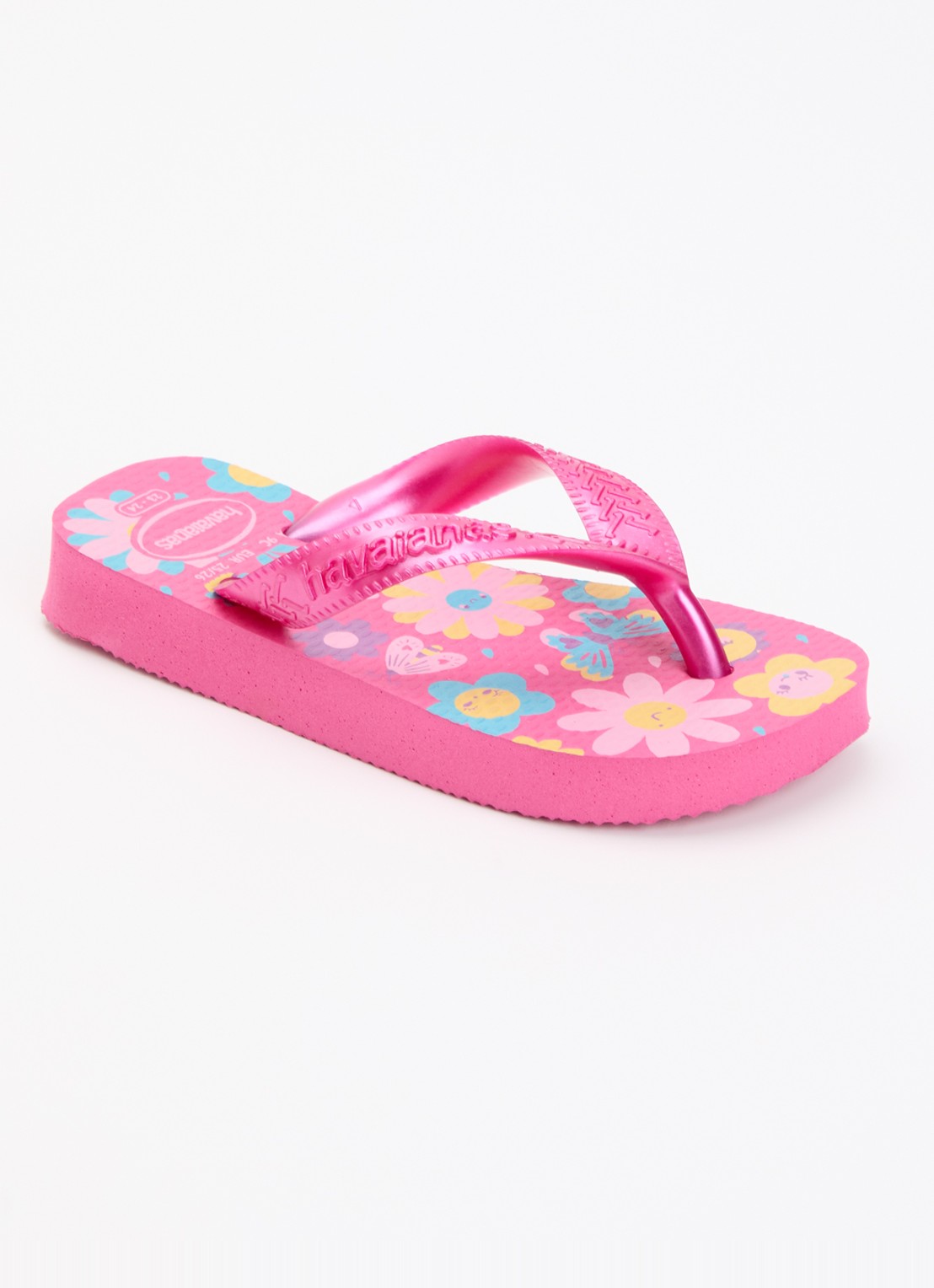 Havaianas Slipper met bloemenprint - voorkant 2 roze
