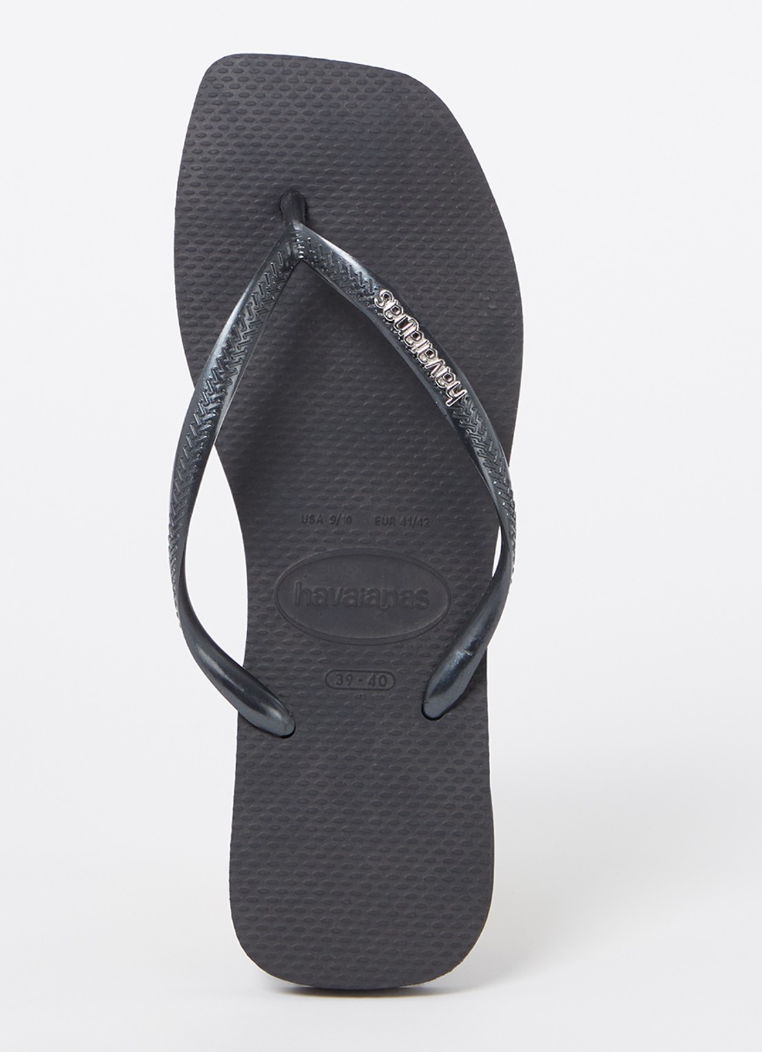 Havaianas Square slipper met logo - voorkant 2 zwart