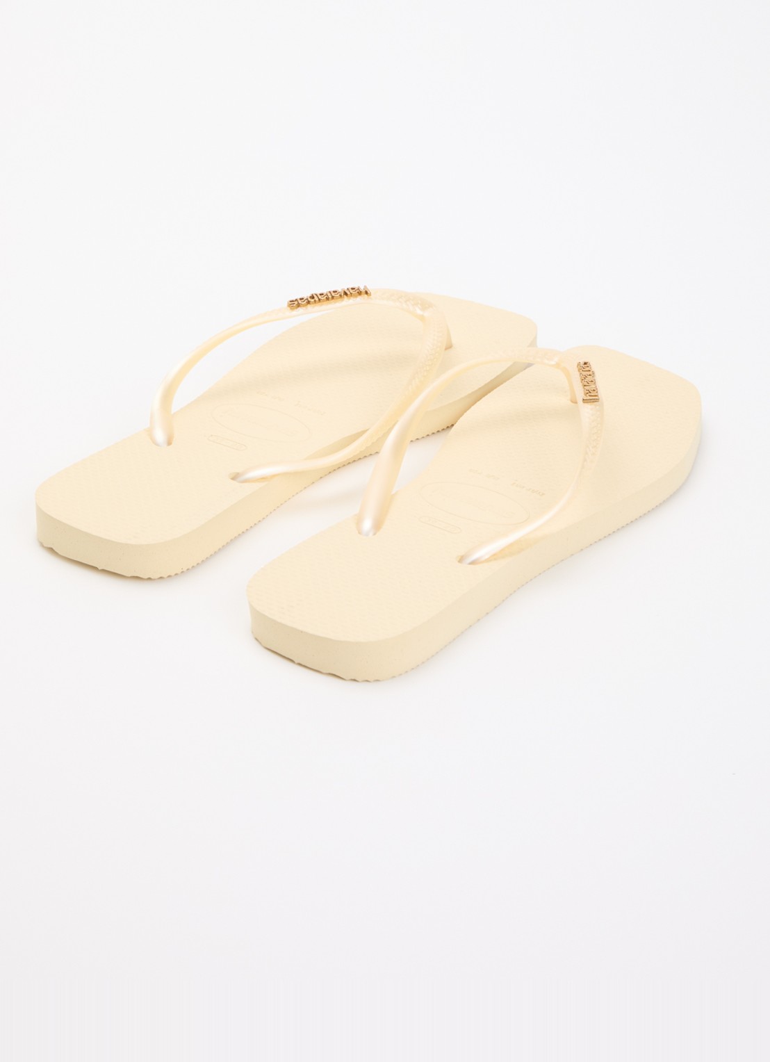 Havaianas Square slipper met logo - achterkant lichtgeel
