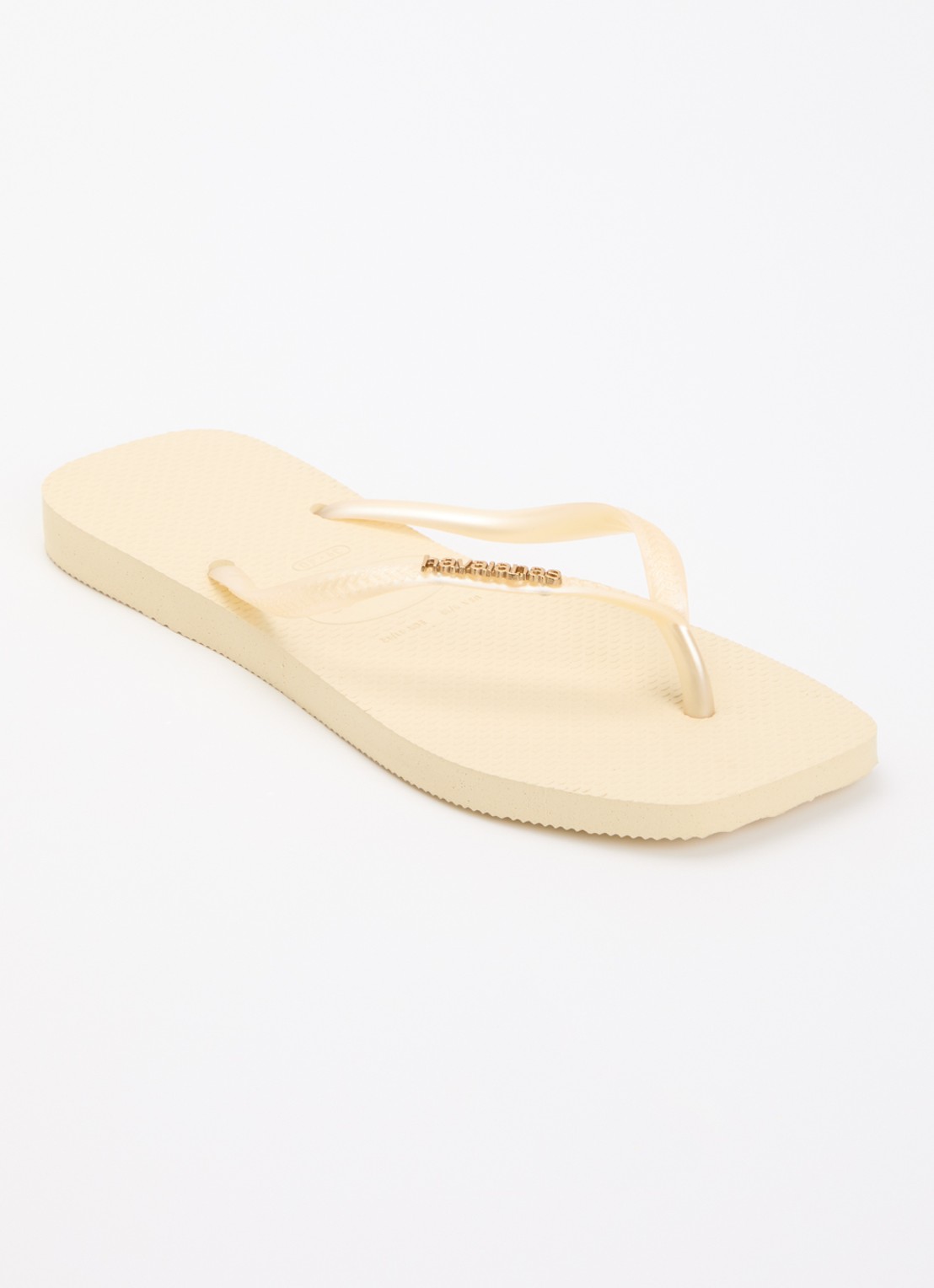 Havaianas Square slipper met logo - voorkant 4 lichtgeel