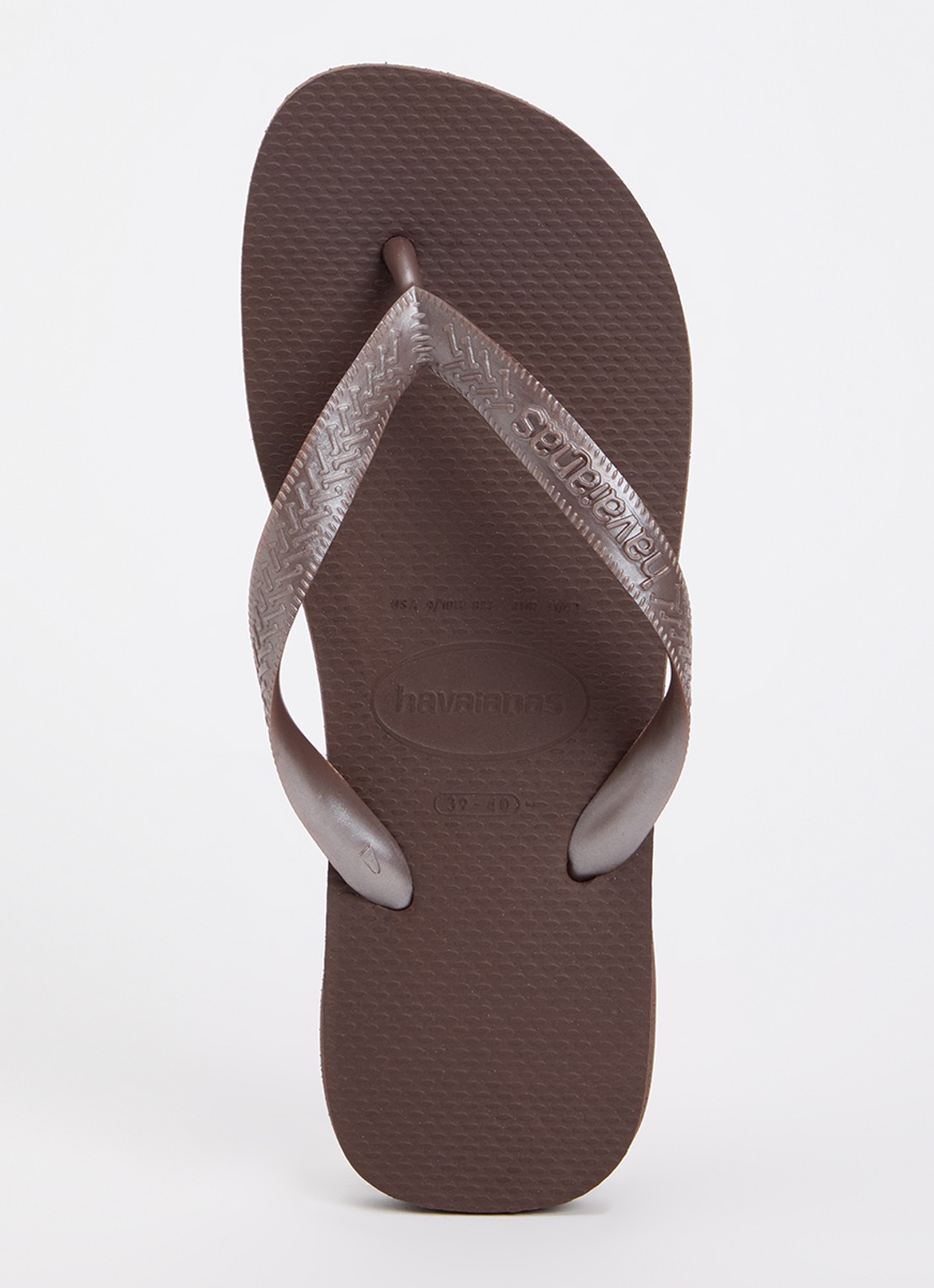Havaianas Top slipper met logo - voorkant 2 donkerbruin