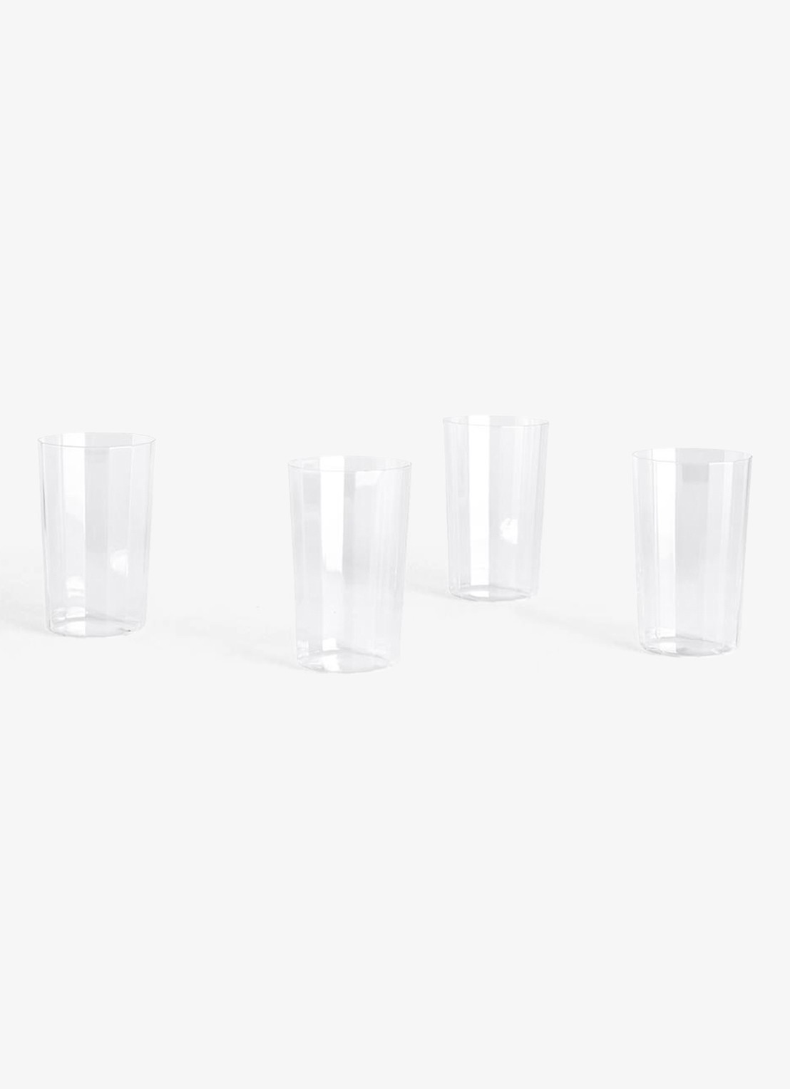 Hay Angle Large longdrinkglas set van 4 - voorkant transparant