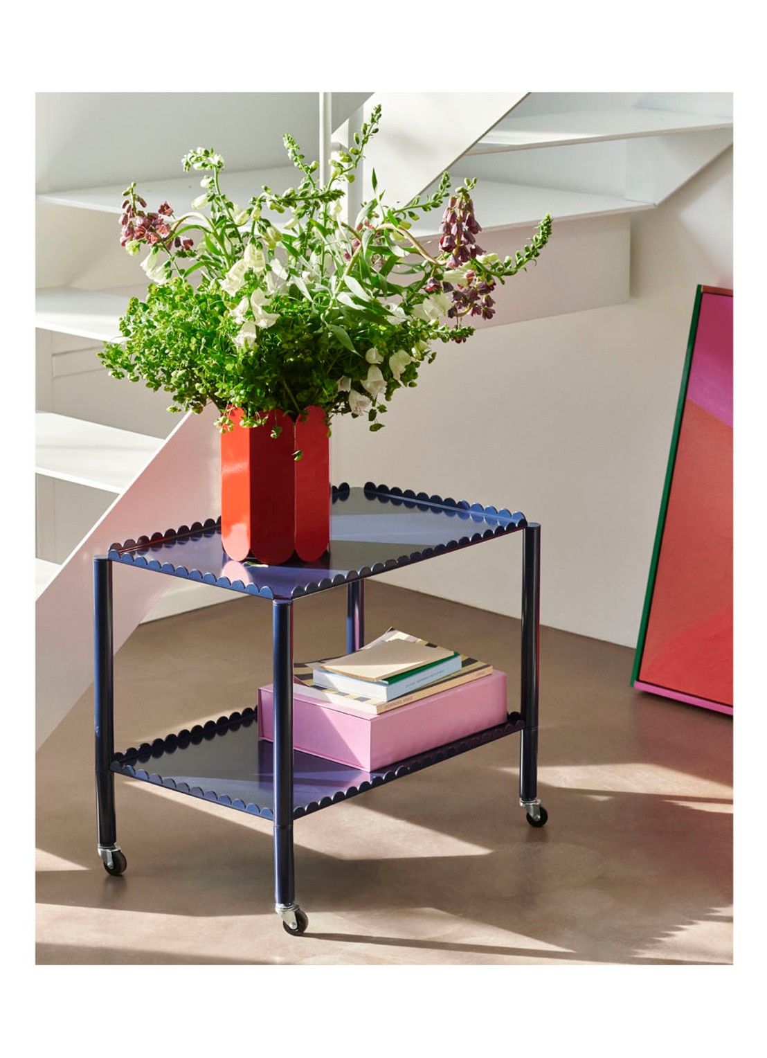 Hay Arcs Trolley kast 63 x 44 cm - voorkant 2 blauw