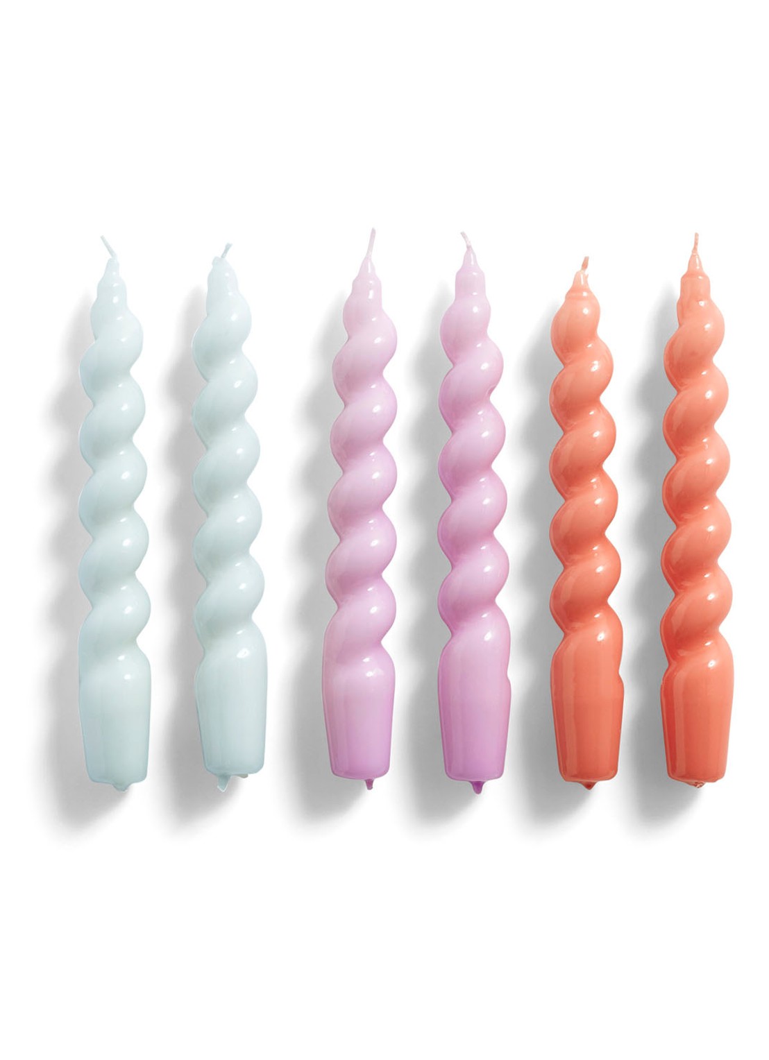 Hay Candle Spiral kaars set van 6 - voorkant multicolor