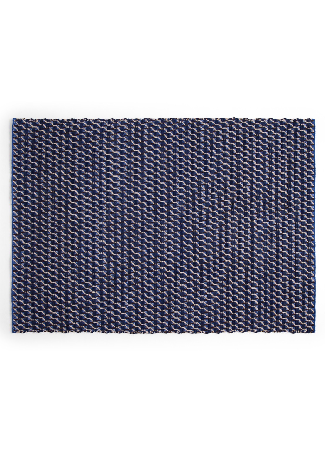 Hay Channel vloerkleed in wolblend 140 x 200 cm - voorkant 5 indigo