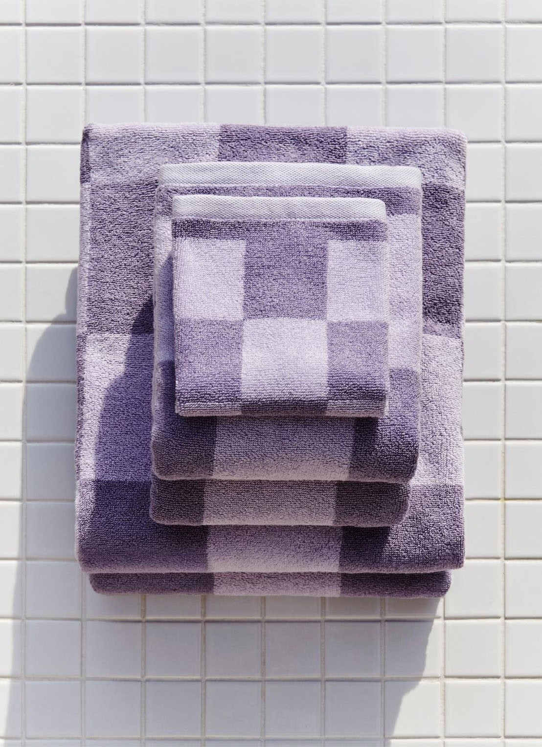 Hay Check washand 30 x 30 cm - voorkant 2 lavendel