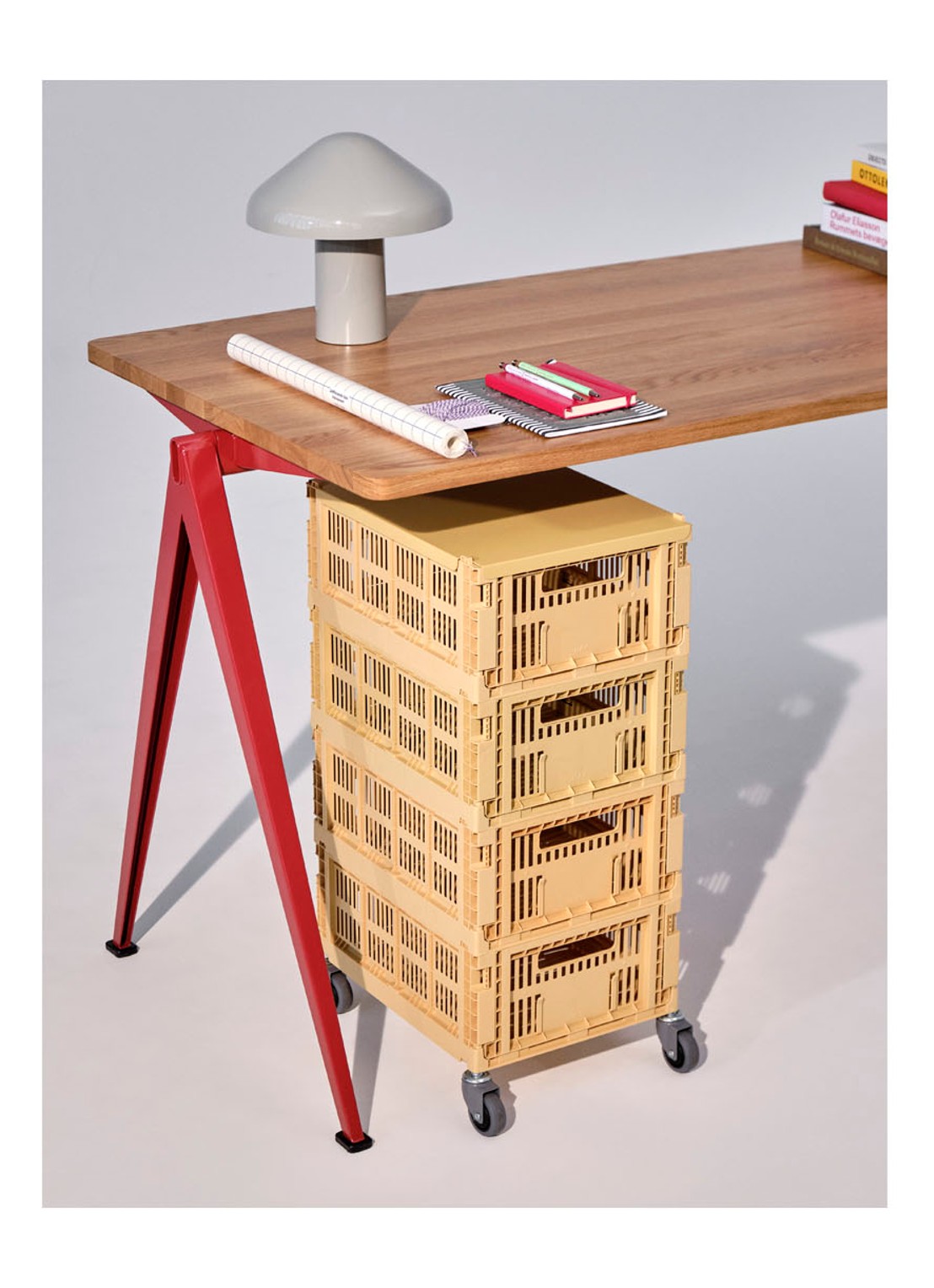 Hay Colour Crate L wielen set van 4 - voorkant 2 grijs