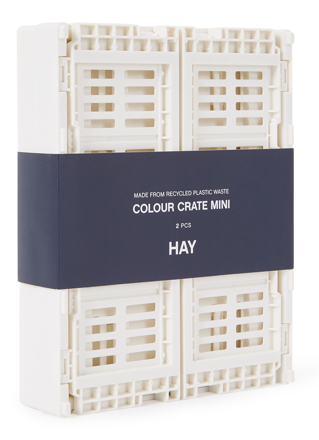 Hay Colour Crate Mini vouwkrat set van 2 - voorkant 2 gebroken wit