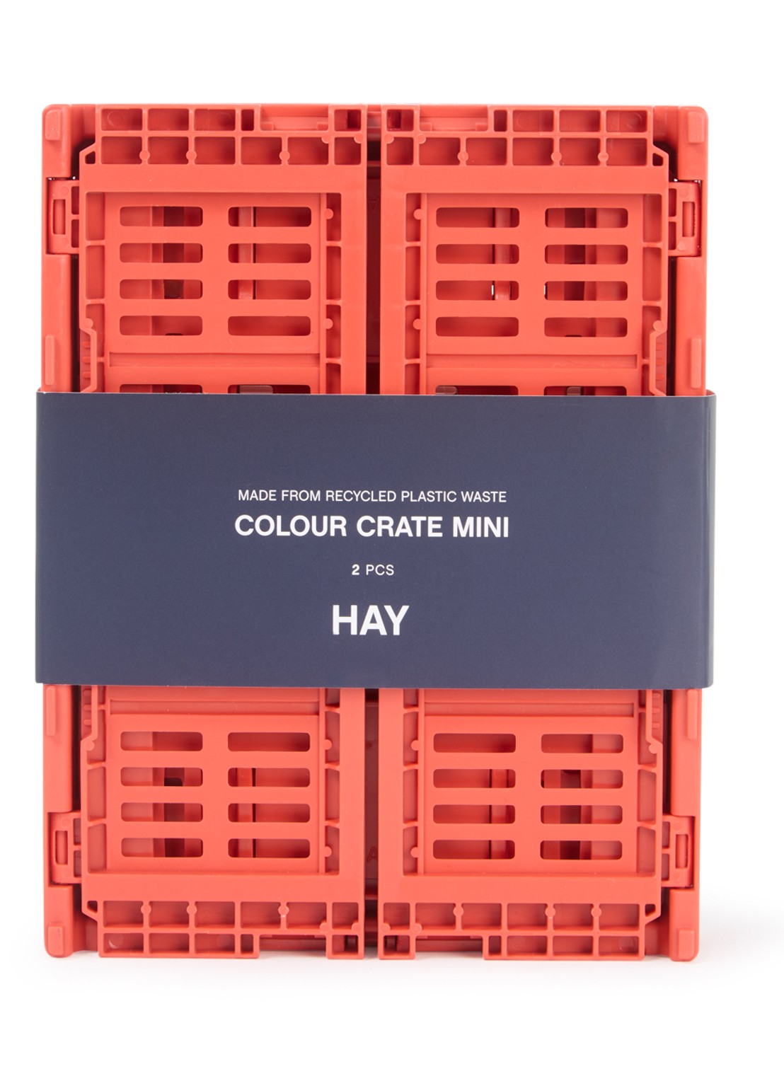 Hay Colour Crate Mini vouwkrat set van 2 - voorkant rood