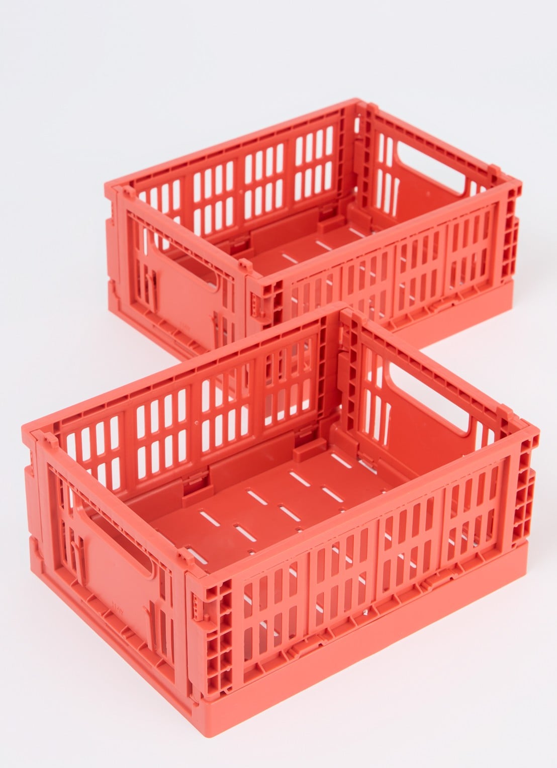 Hay Colour Crate Mini vouwkrat set van 2 - voorkant 2 rood