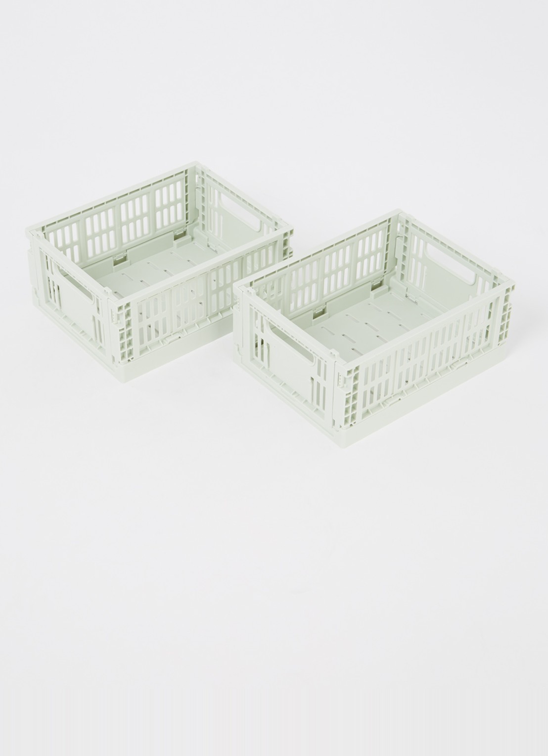 Hay Colour Crate Mini vouwkrat set van 2 - voorkant 2 mint