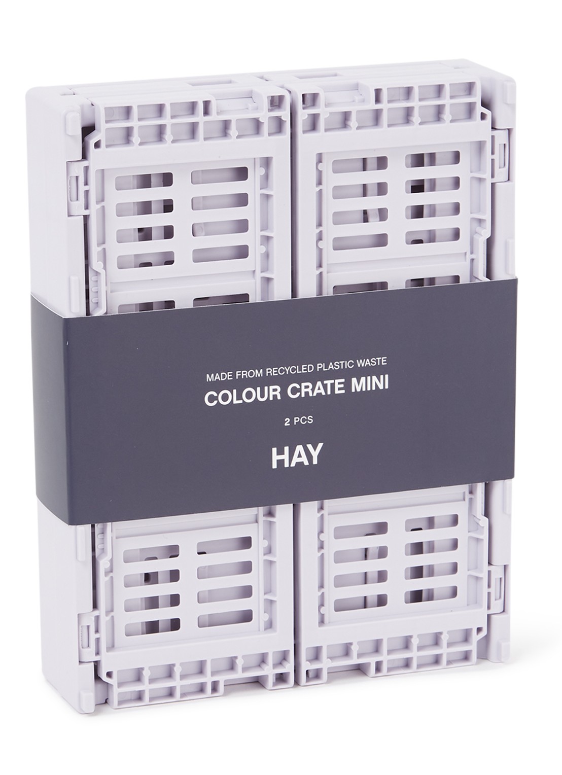 Hay Colour Crate Mini vouwkrat set van 2 - voorkant lavendel