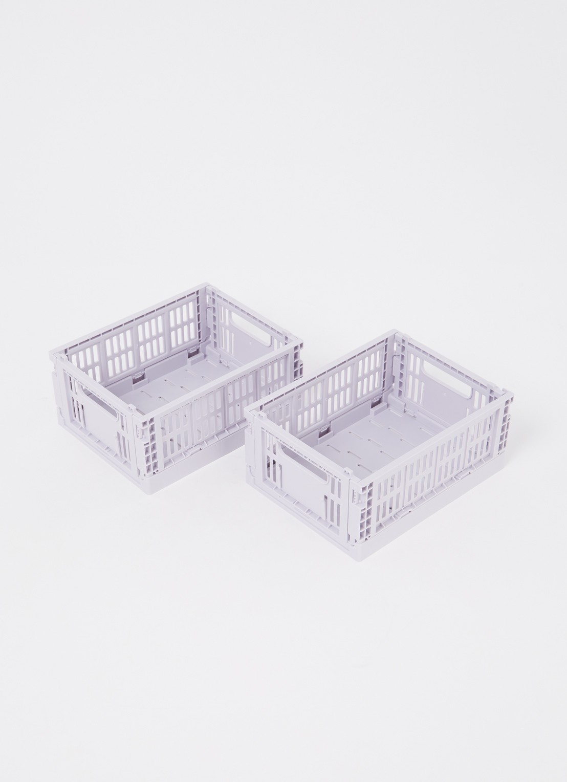 Hay Colour Crate Mini vouwkrat set van 2 - voorkant 2 lavendel