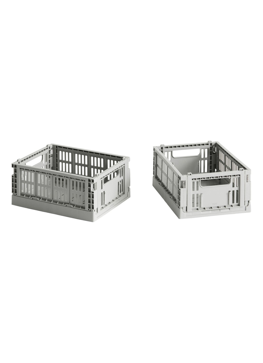 Hay Colour Crate opbergbak set van 2  - voorkant grijs