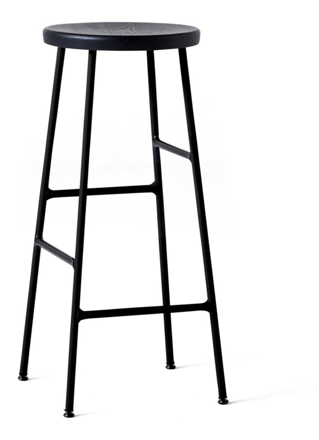 Hay Cornet barkruk 75 cm, onderstel - voorkant zwart