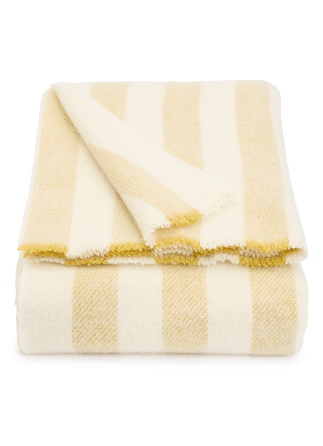 Hay Duo plaid van wol 180 x 130 cm - voorkant 2 lichtgeel