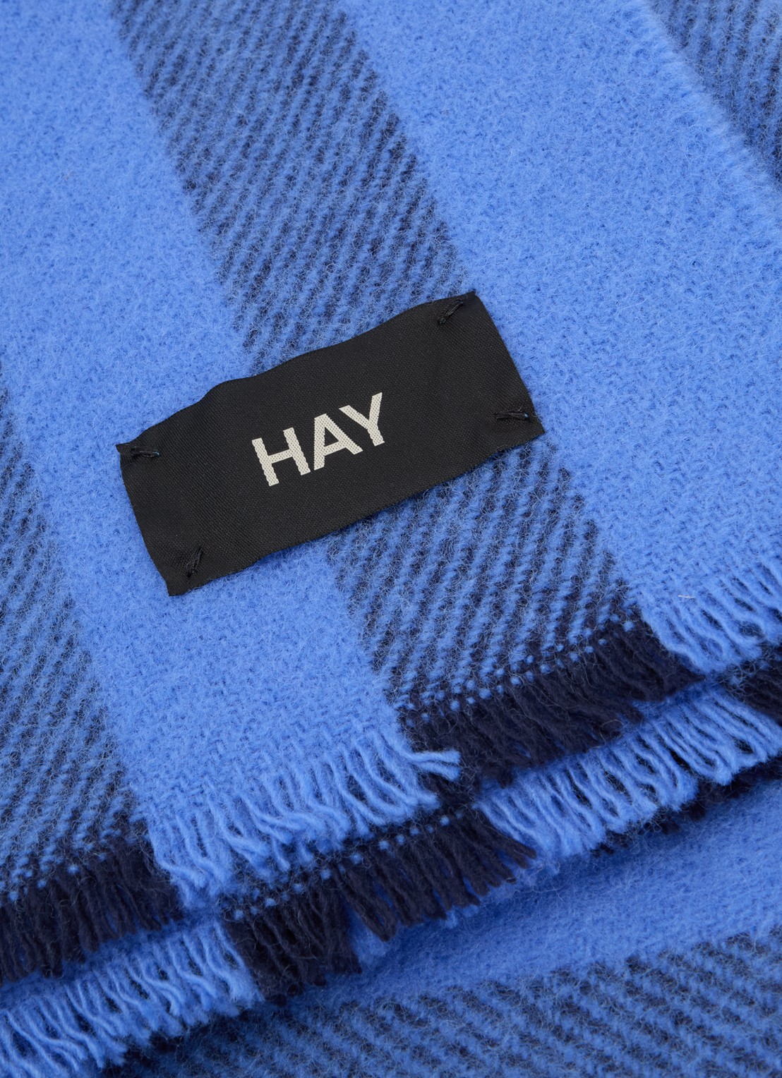 Hay Duo plaid van wol 180 x 130 cm - detail 3 blauw