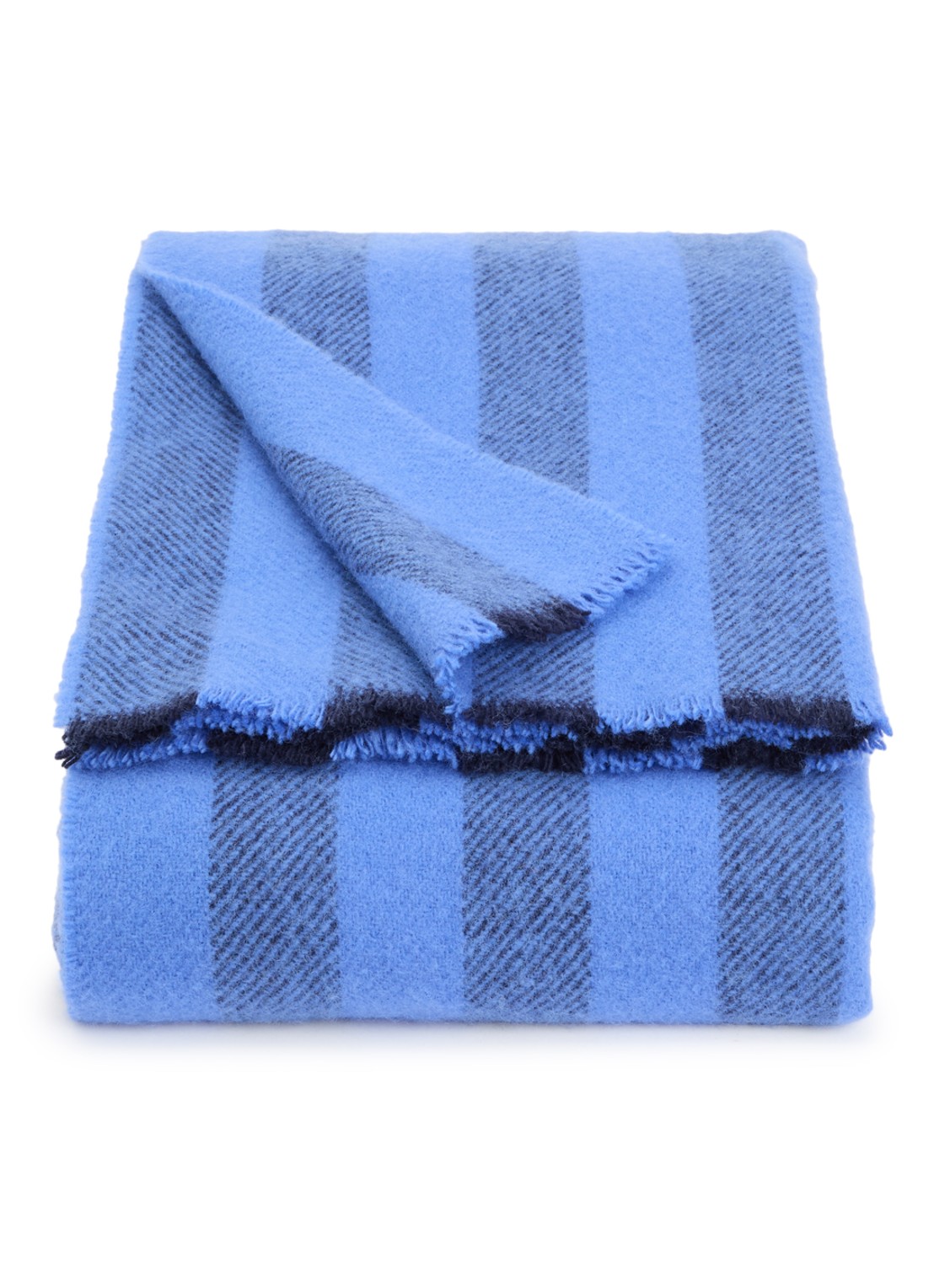 Hay Duo plaid van wol 180 x 130 cm - voorkant blauw