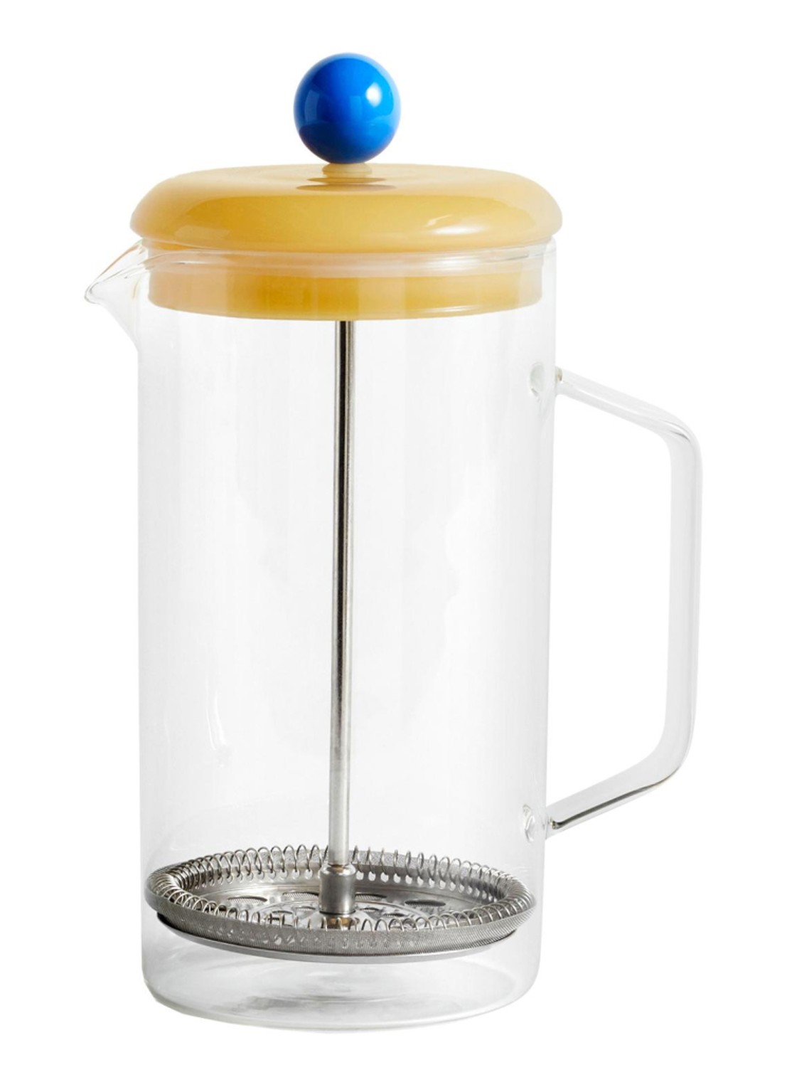 Hay French Press Brewer koffiemaker 1 liter - voorkant geel