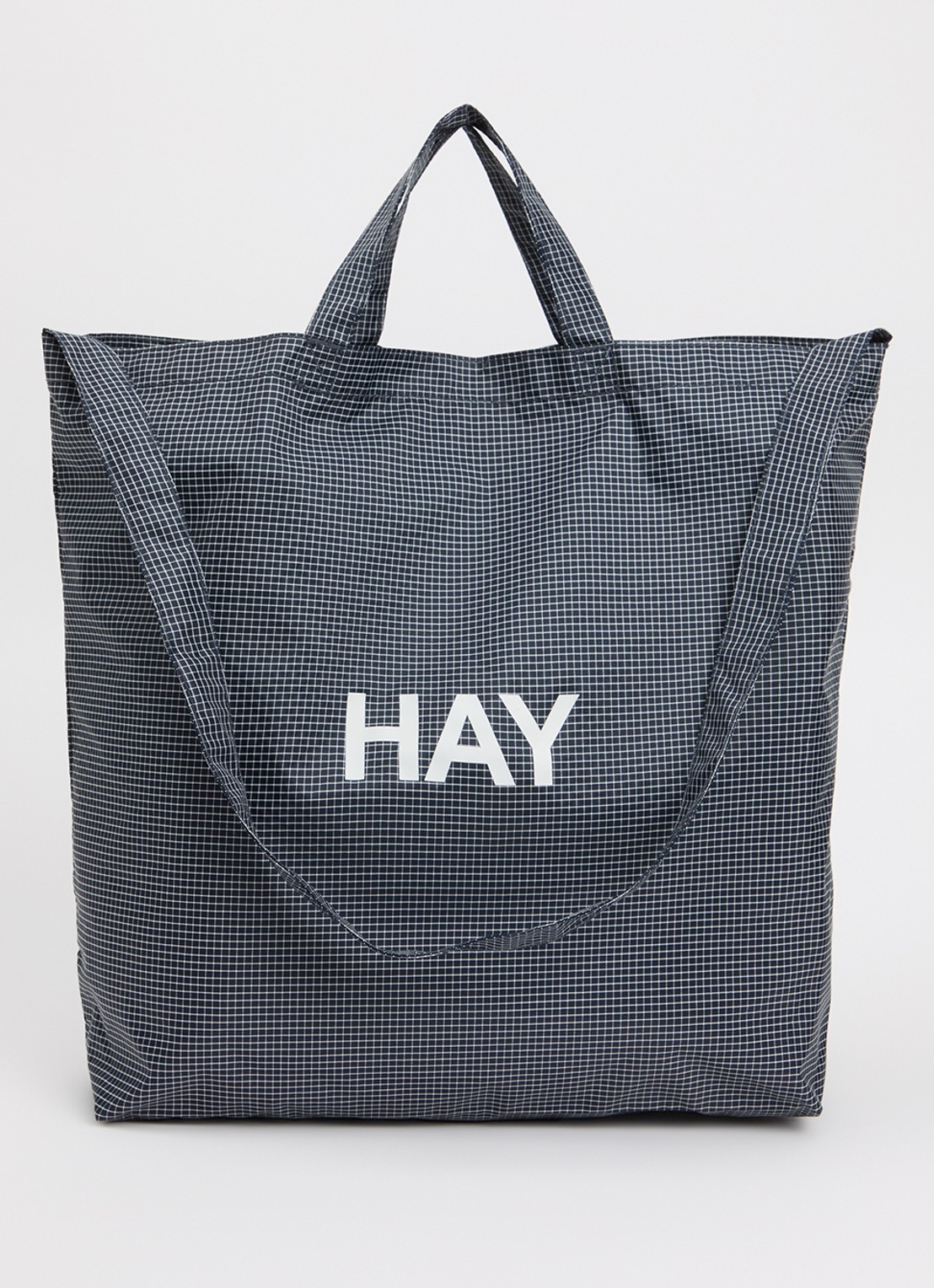 Hay Grid Crossover M crossbodytas met ruitdessin - voorkant 5 donkerblauw
