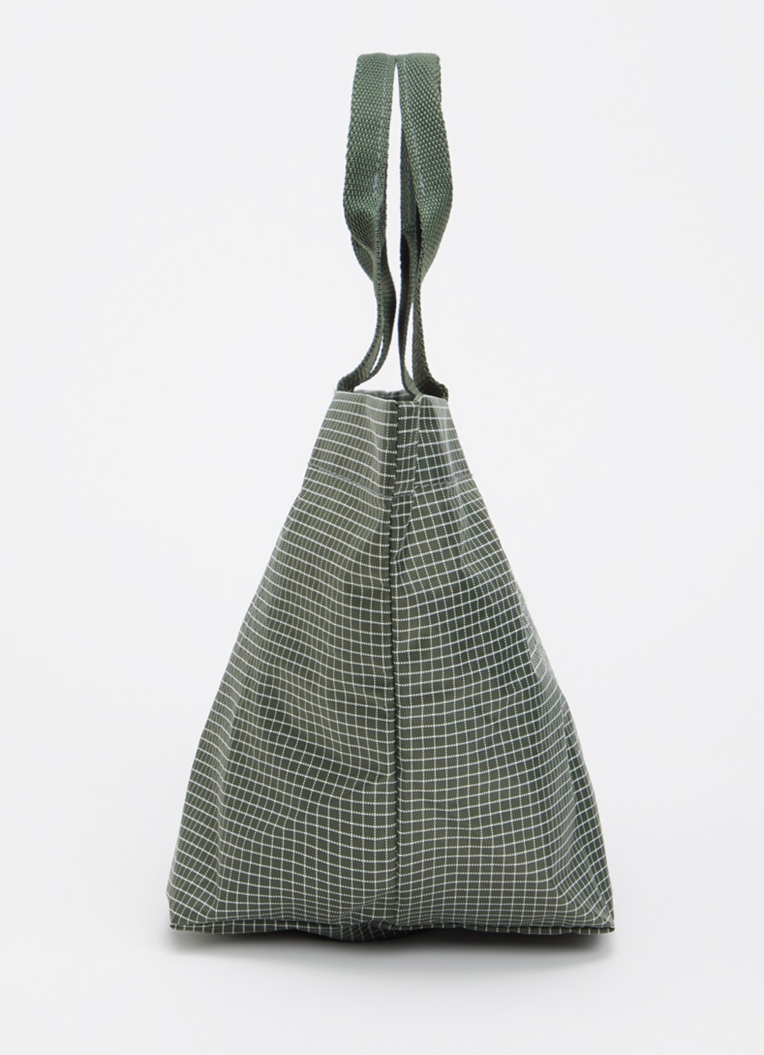 Hay Grid Everyday Mini shopper met ruitdessin - detail 2 donkergroen