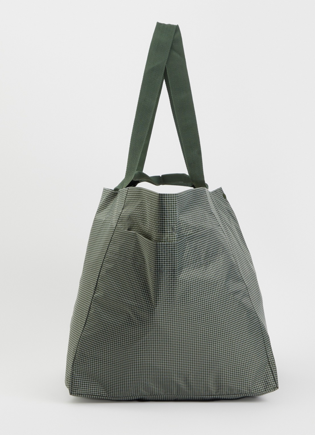 Hay Grid L shopper met ruitdessin en water afstotende coating - detail 4 donkergroen