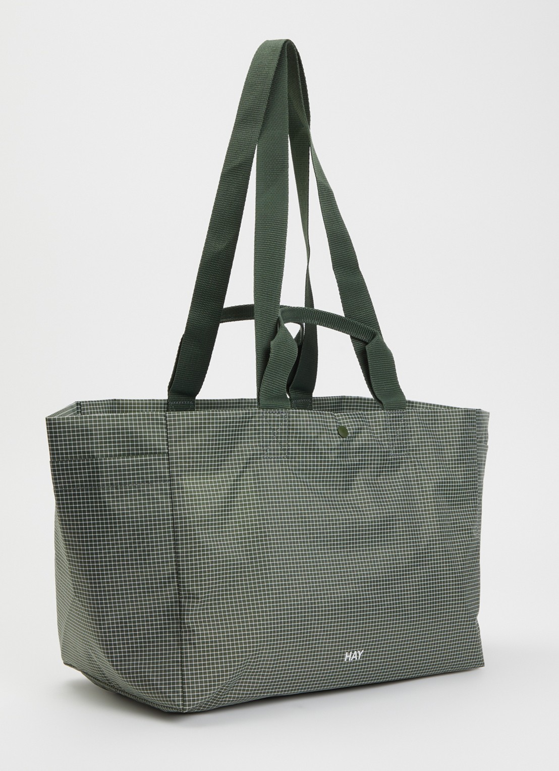 Hay Grid S shopper met waterafstotende coating - achterkant 5 donkergroen