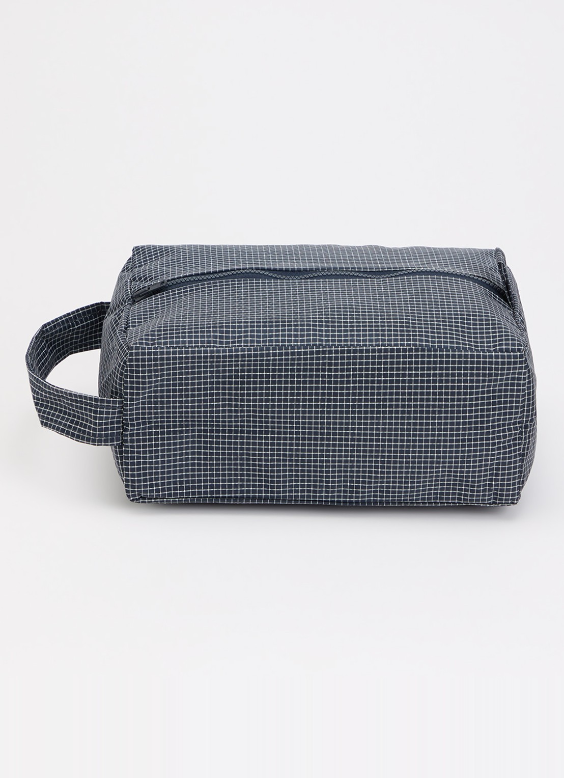 Hay Grid toilettas met ruitdessin - voorkant donkerblauw