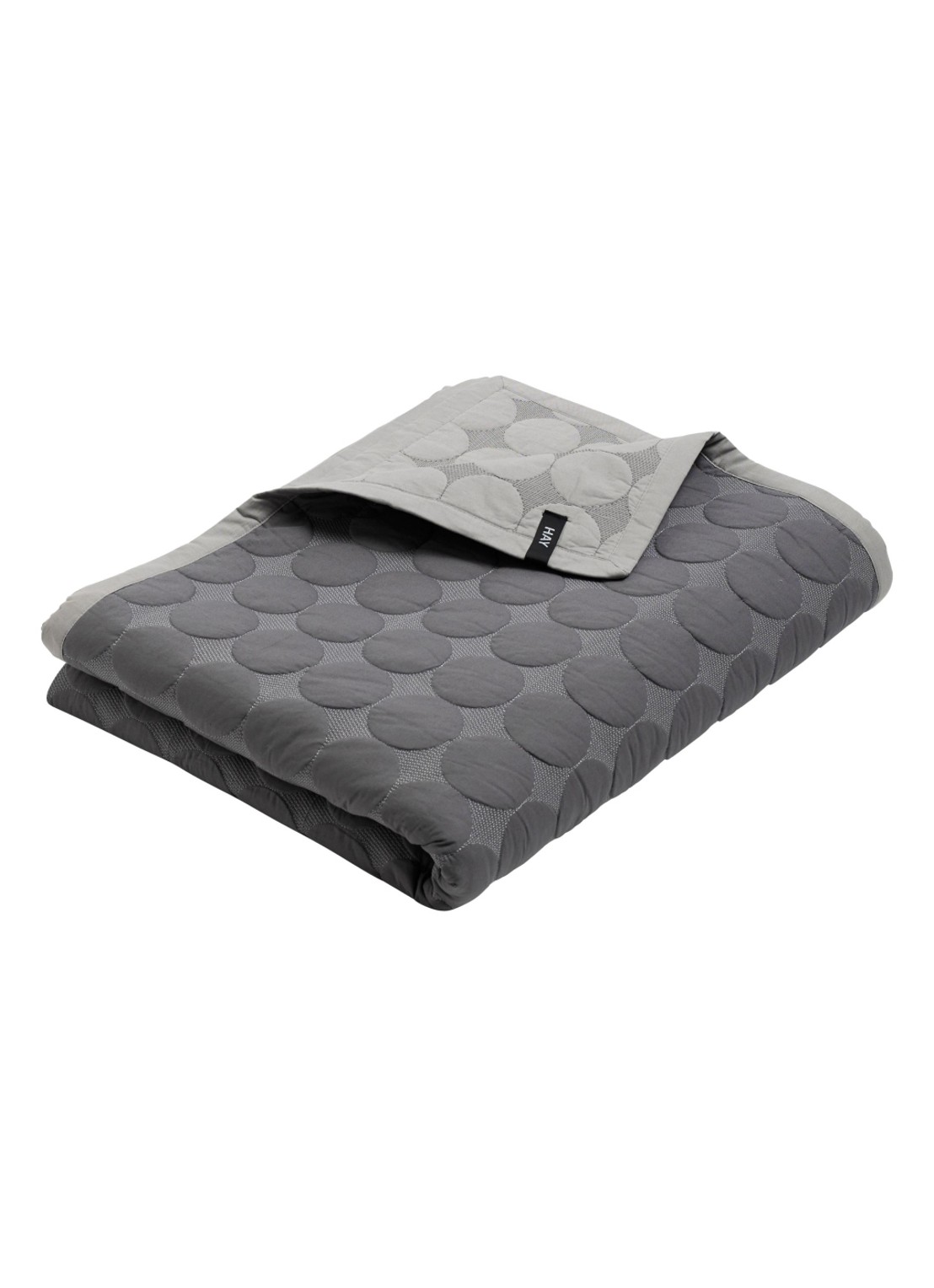 Hay Mega dot bedsprei 260 x 260 cm - voorkant donkergrijs
