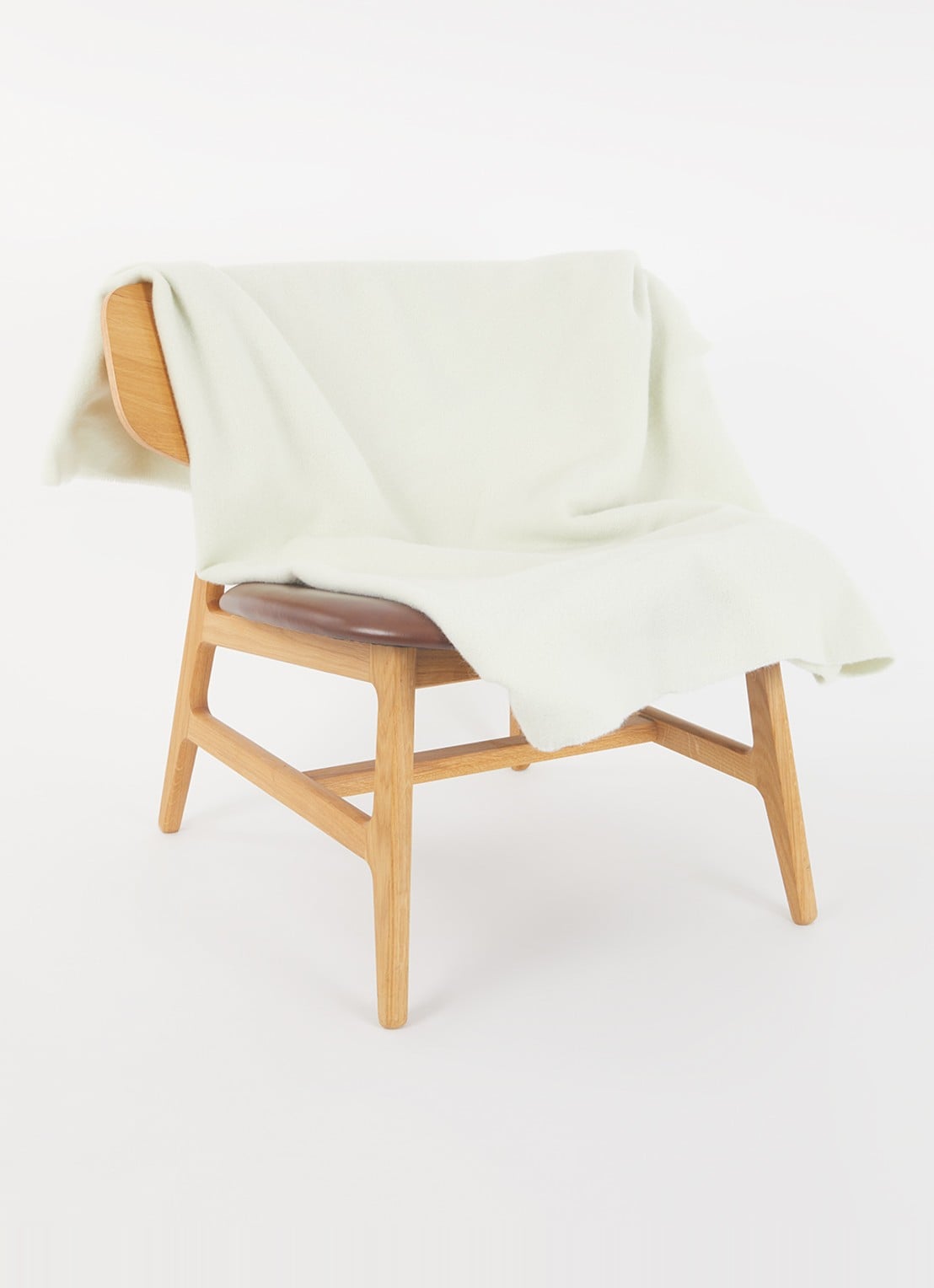 Hay Mono plaid van wol 130 x 180 cm - voorkant 3 creme