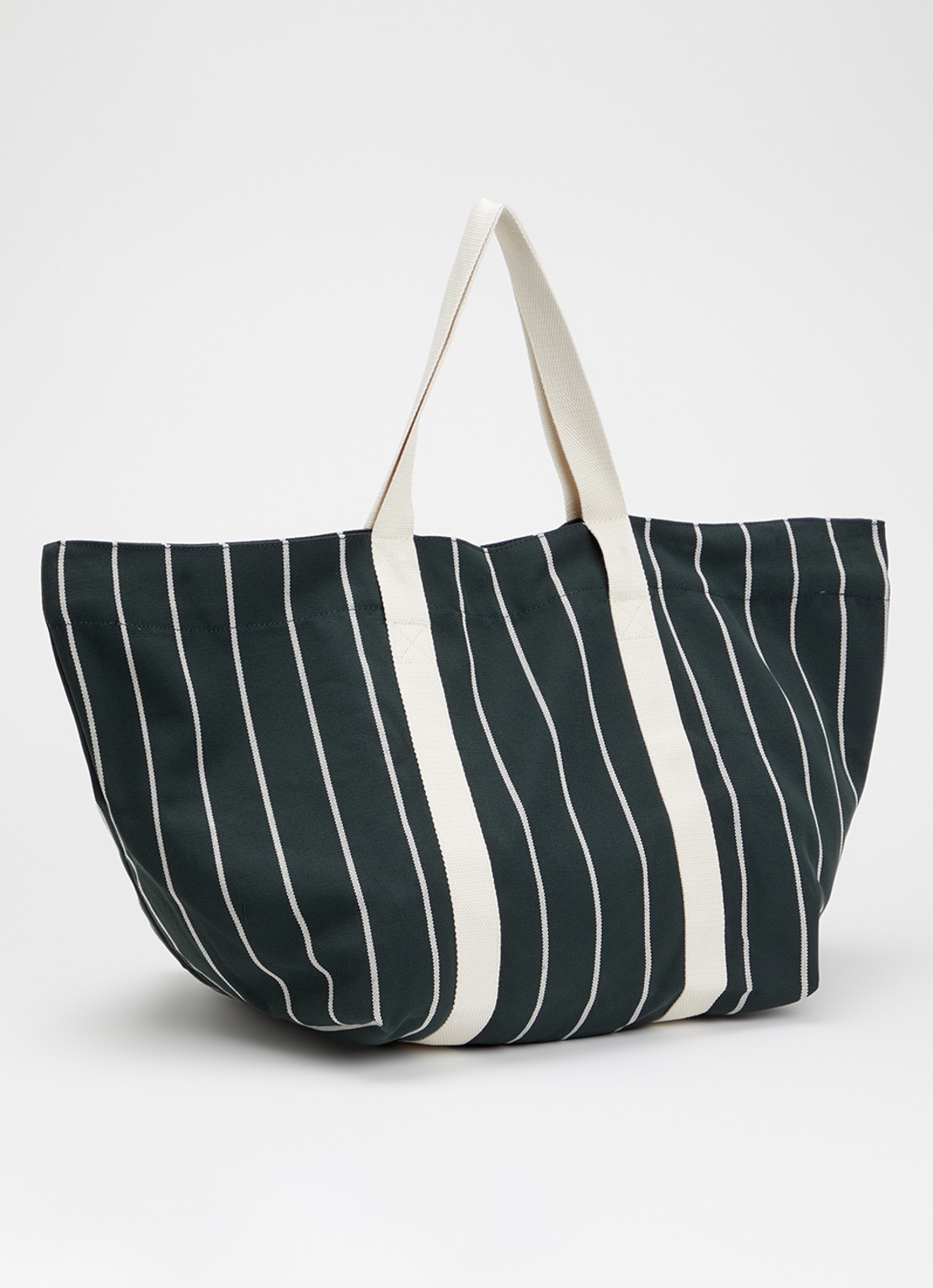 Hay Outdoor Market Picnic shopper van canvas met streepprint - achterkant zwart