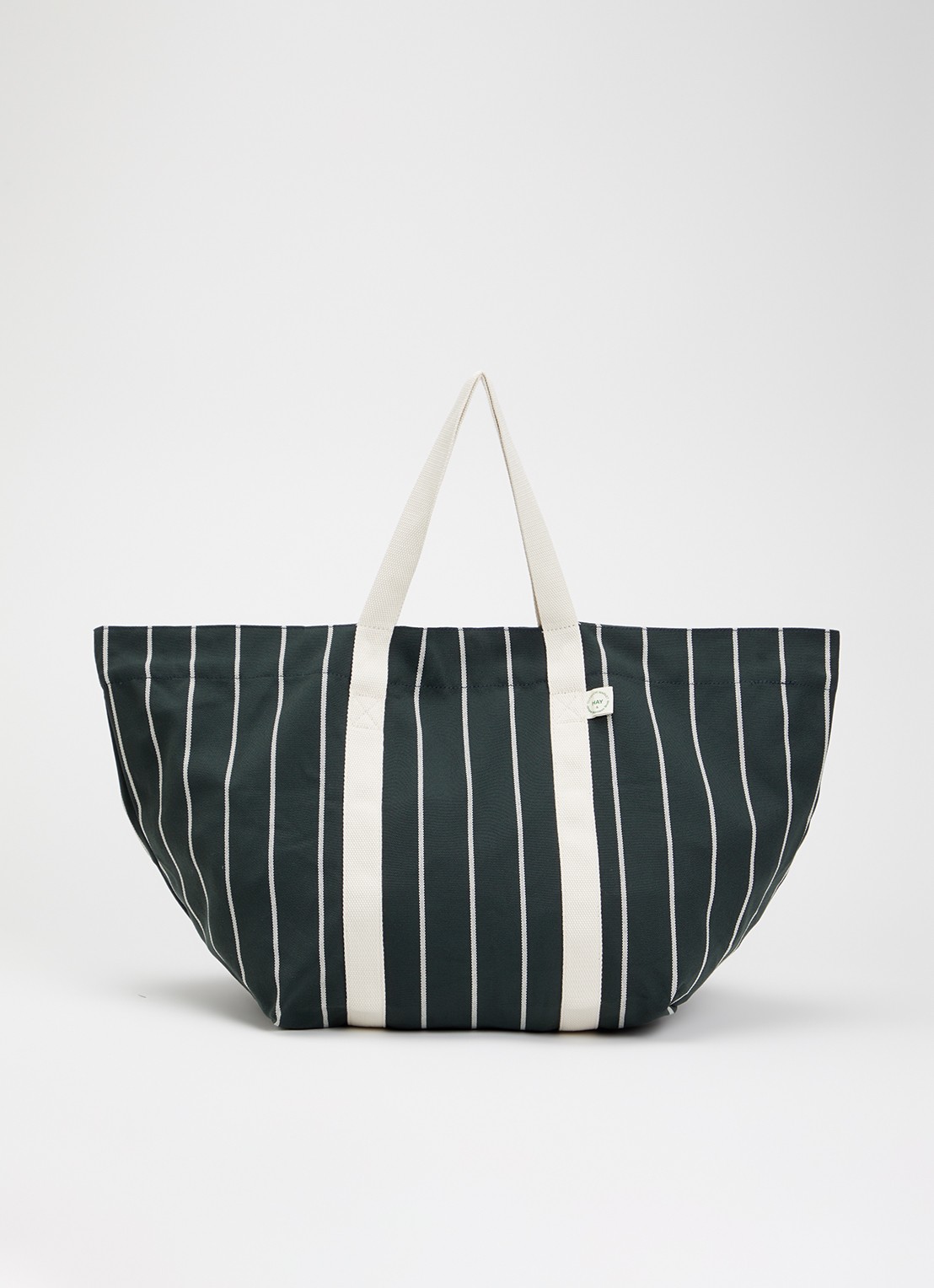 Hay Outdoor Market Picnic shopper van canvas met streepprint - voorkant 5 zwart