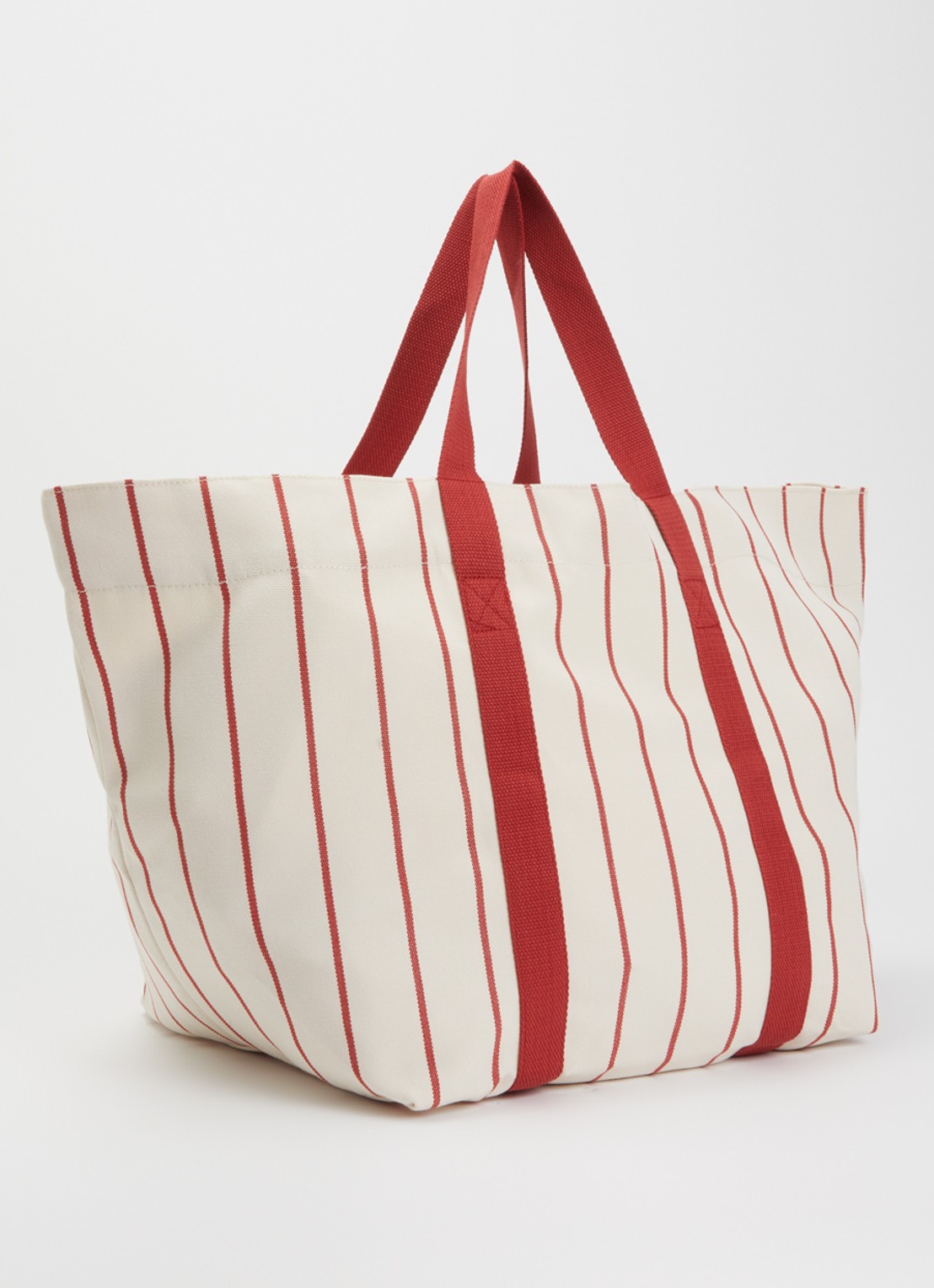 Hay Outdoor Market Picnic shopper van canvas met streepprint - achterkant 5 beige
