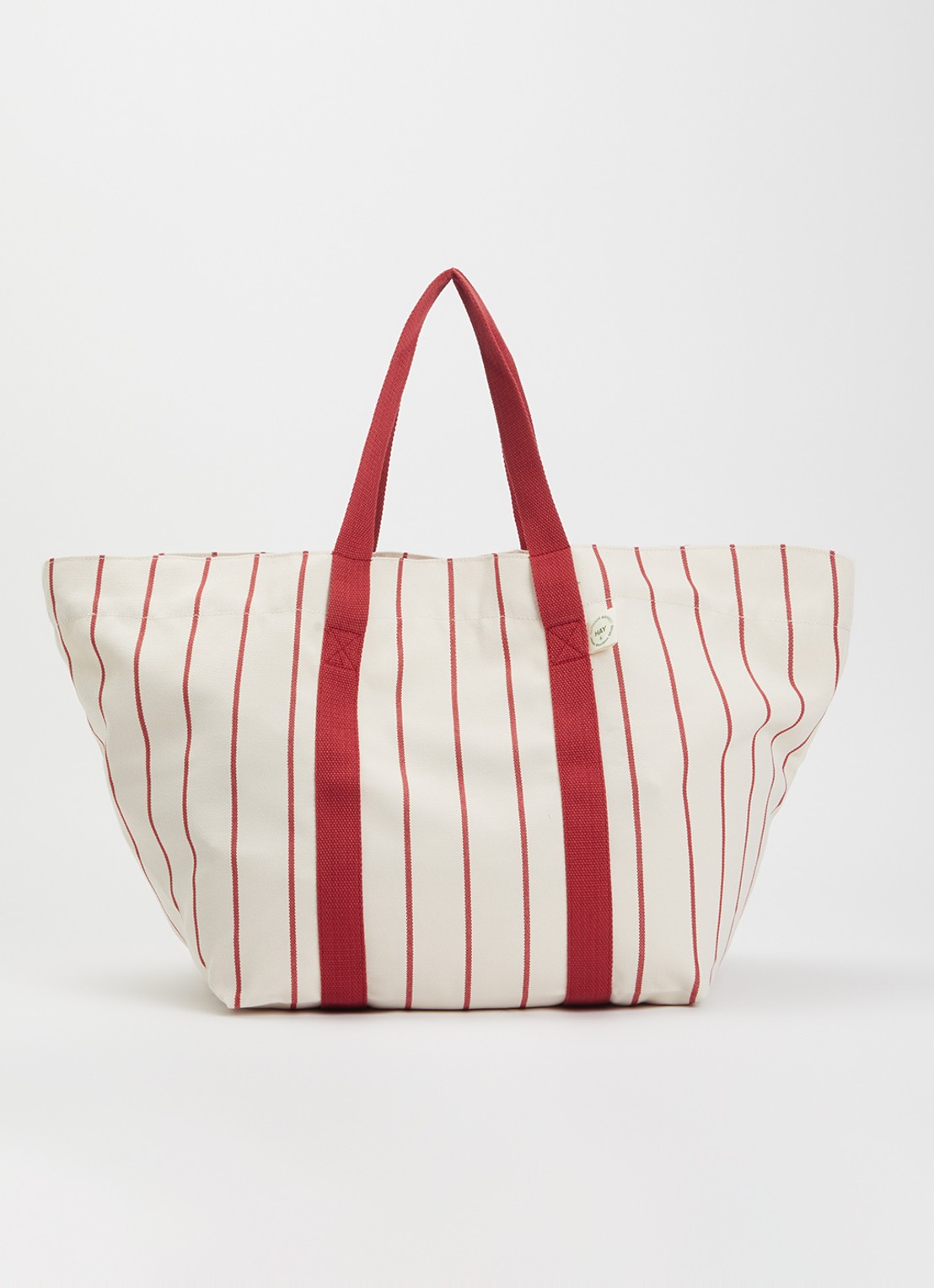 Hay Outdoor Market Picnic shopper van canvas met streepprint - voorkant 4 beige
