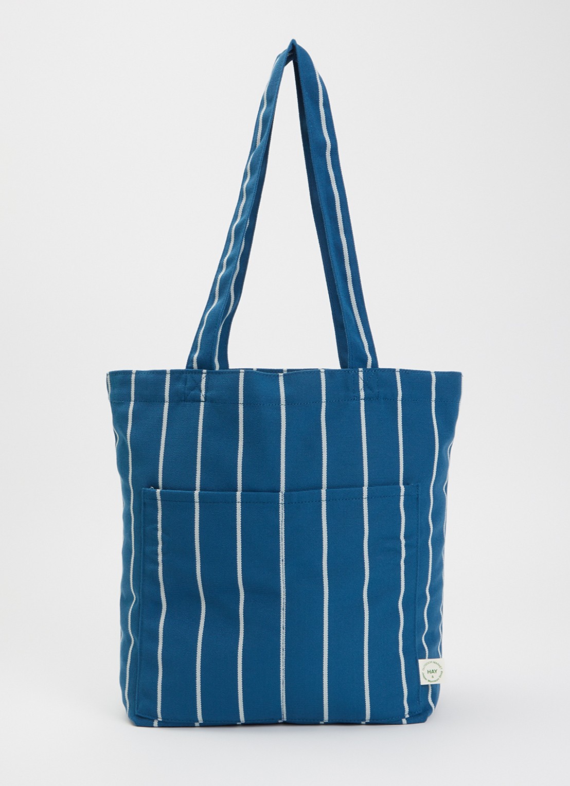 Hay Outdoor Market shopper met streepprint - voorkant 5 blauw