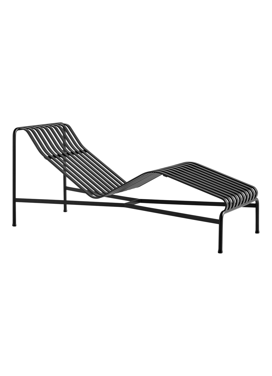 Hay Palissade Chaise Longue ligbed voor buiten 65,5 x 164,5 x 70 cm - voorkant antraciet