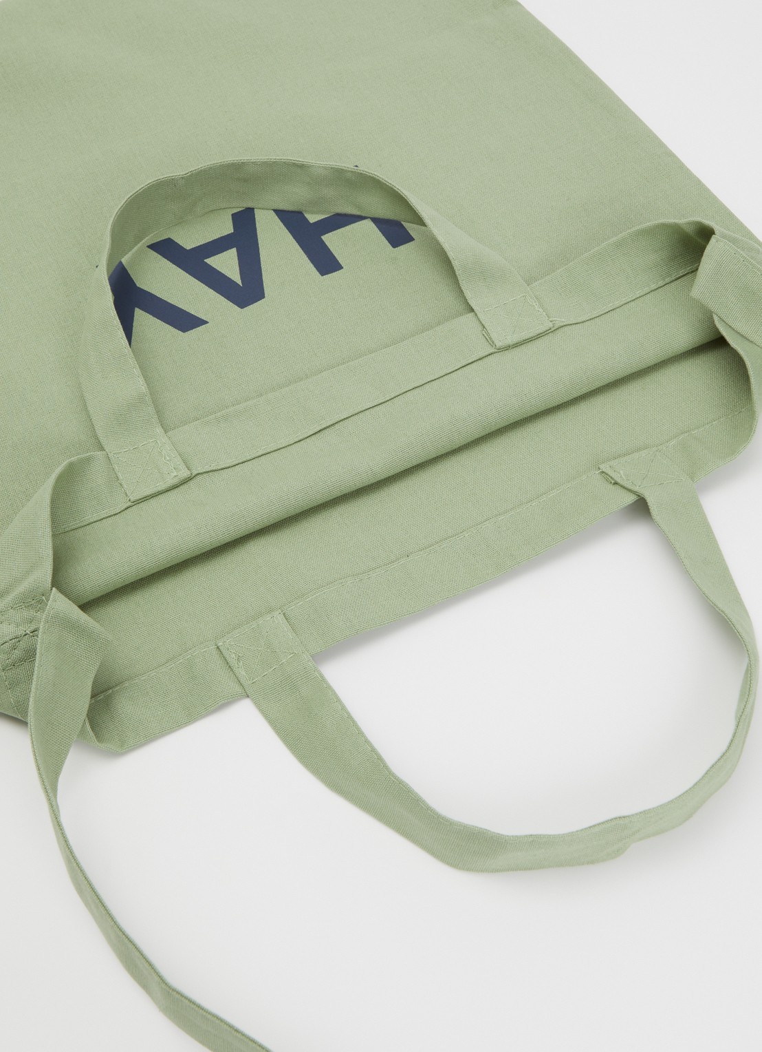 Hay Shopper met logo - detail lindegroen