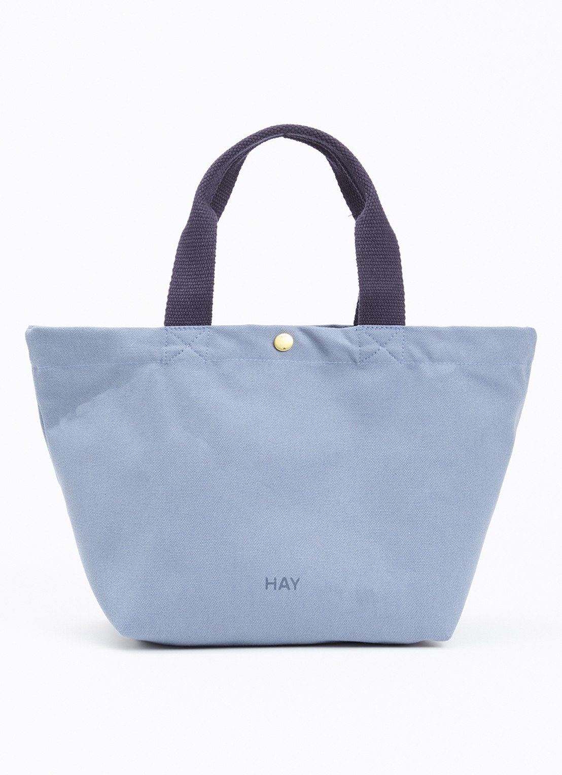 Hay Shopper met logo - voorkant staalblauw