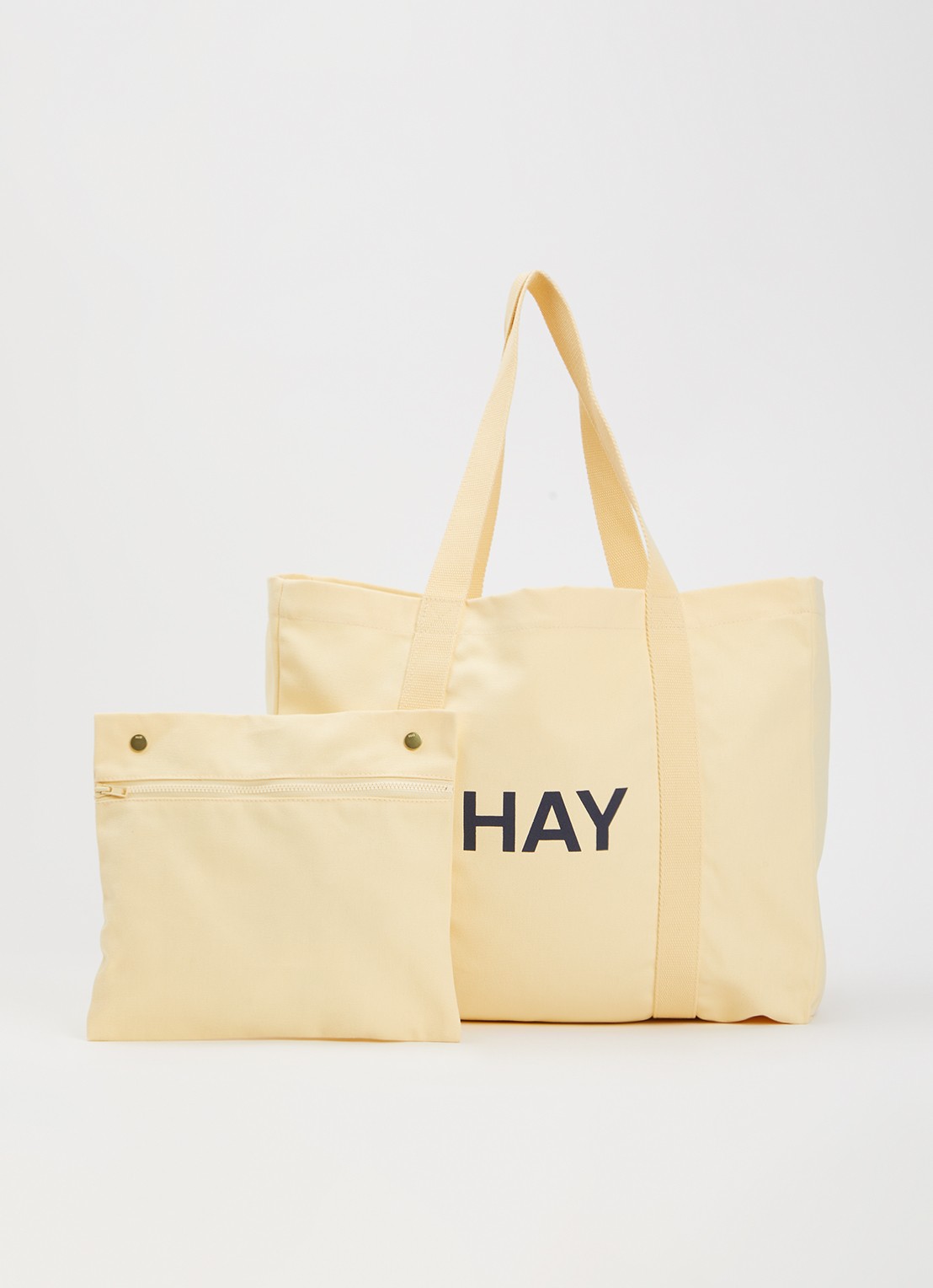 Hay Shopper met logo - voorkant 4 vanillegeel