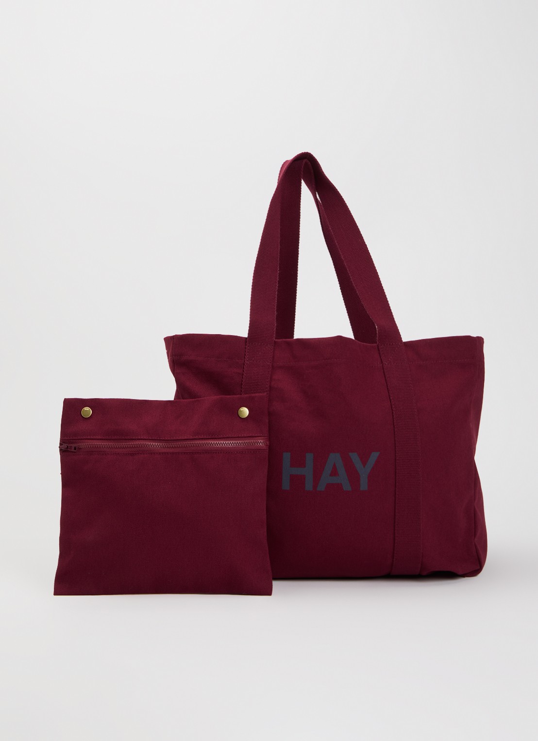 Hay Shopper met logo - voorkant 2 bordeauxrood