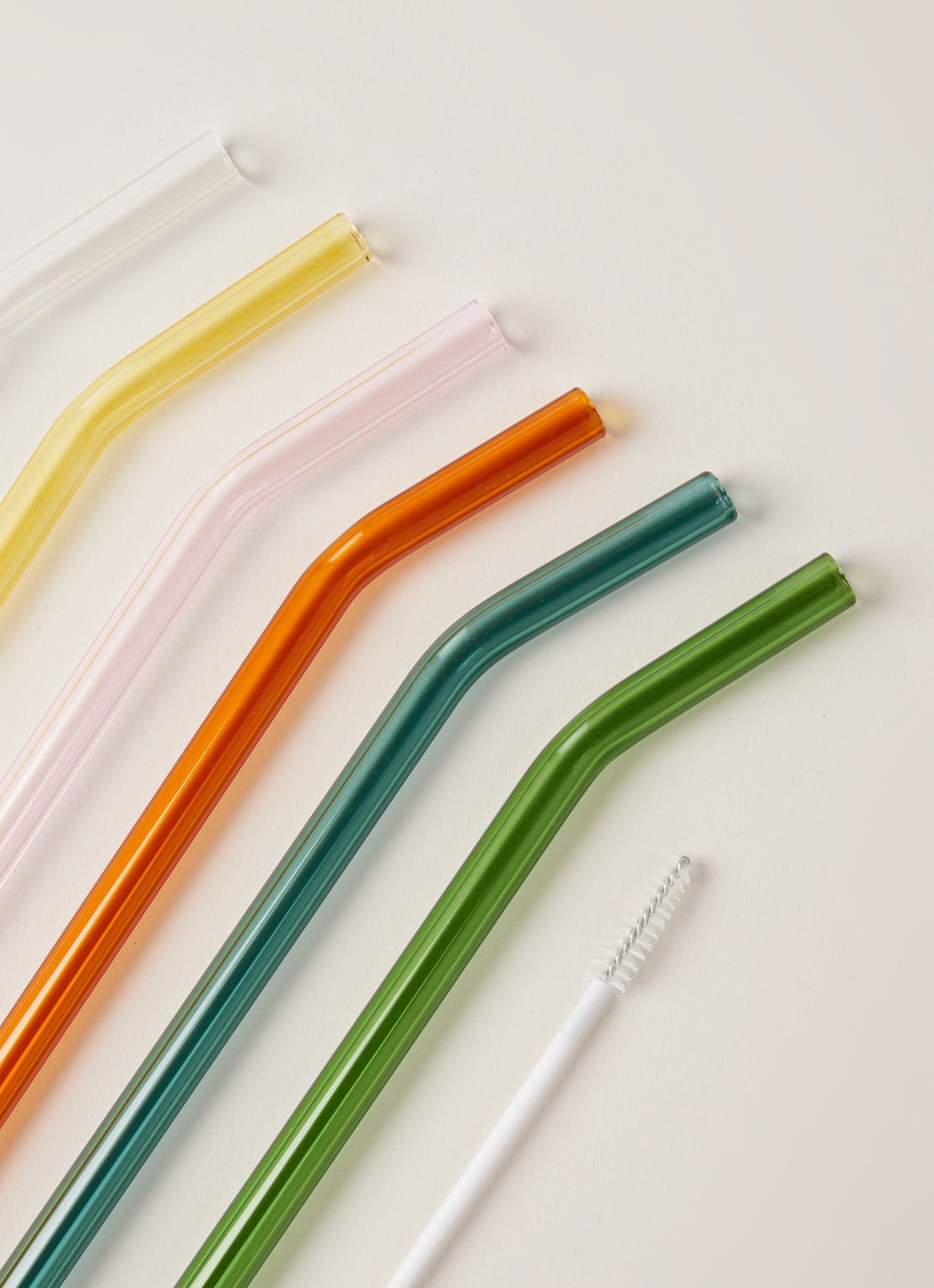Hay Sip Smooth rietjes van glas set van 6 - detail multicolor