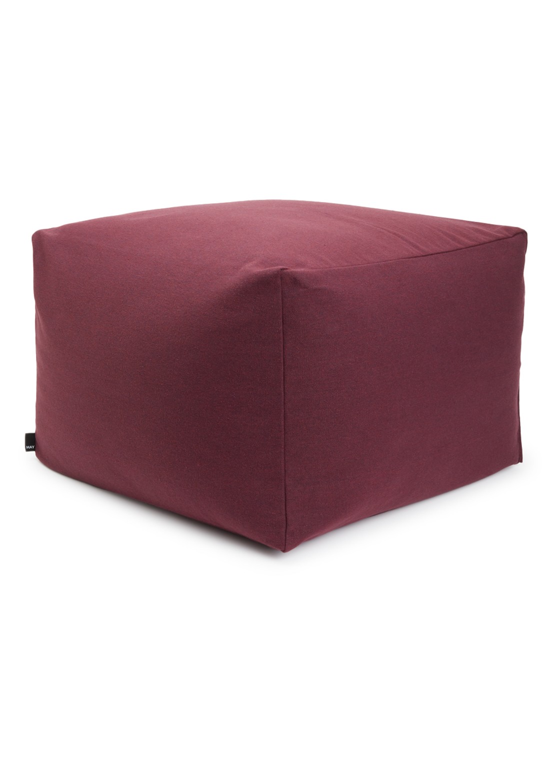 Hay Story poef 49 x 49 x 40 cm - voorkant donkerrood