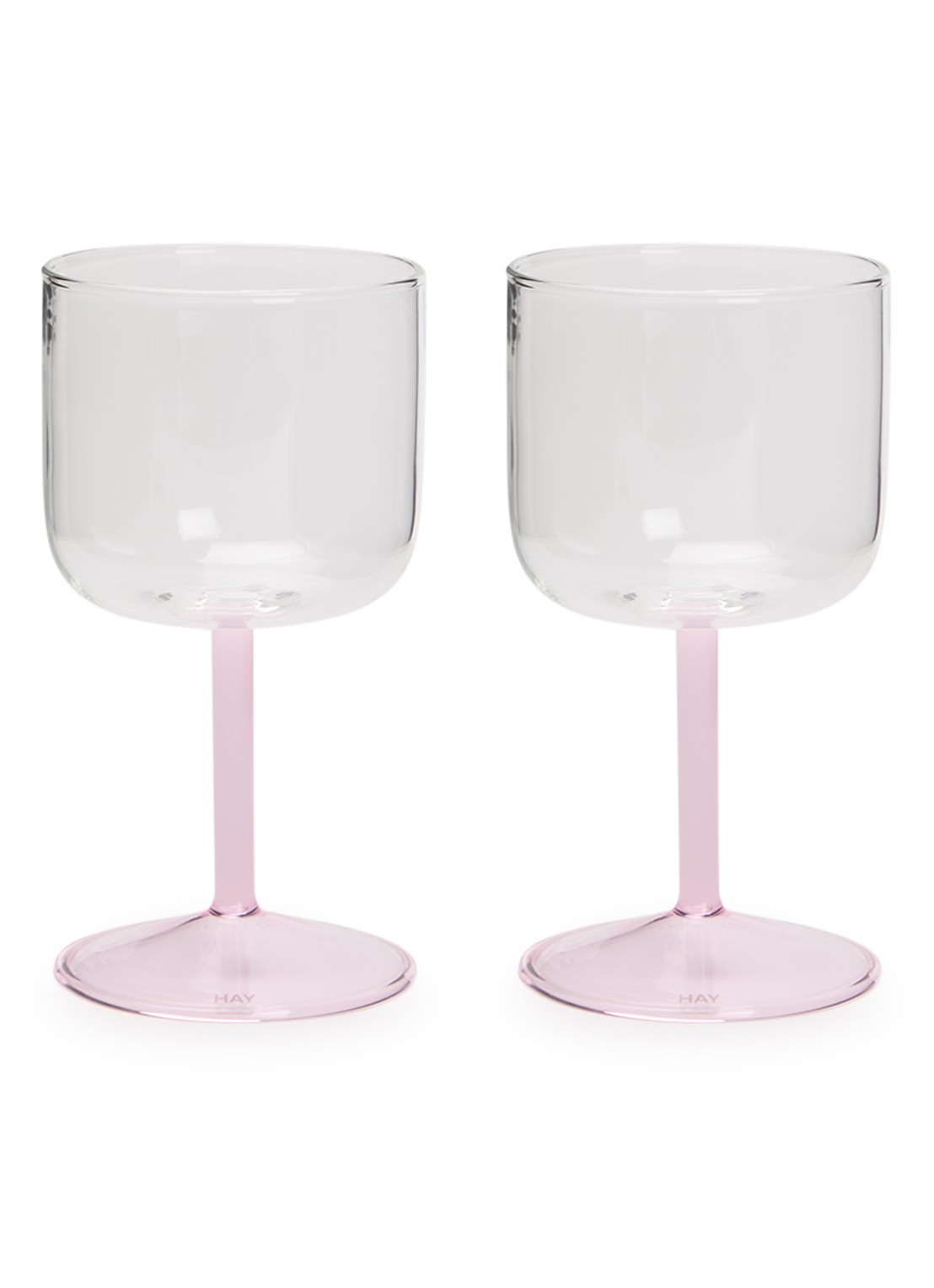 Hay Tint wijnglas 25 cl set van 2 - voorkant roze