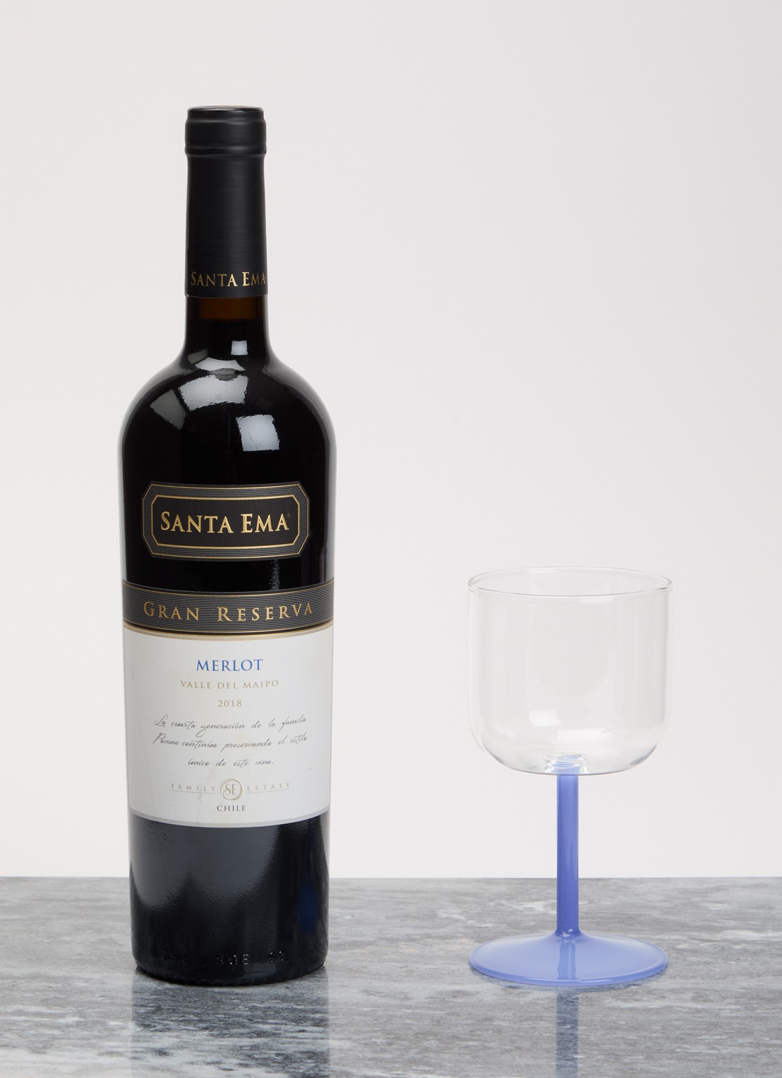 Hay Tint wijnglas 25 cl set van 2 - voorkant 3 blauw