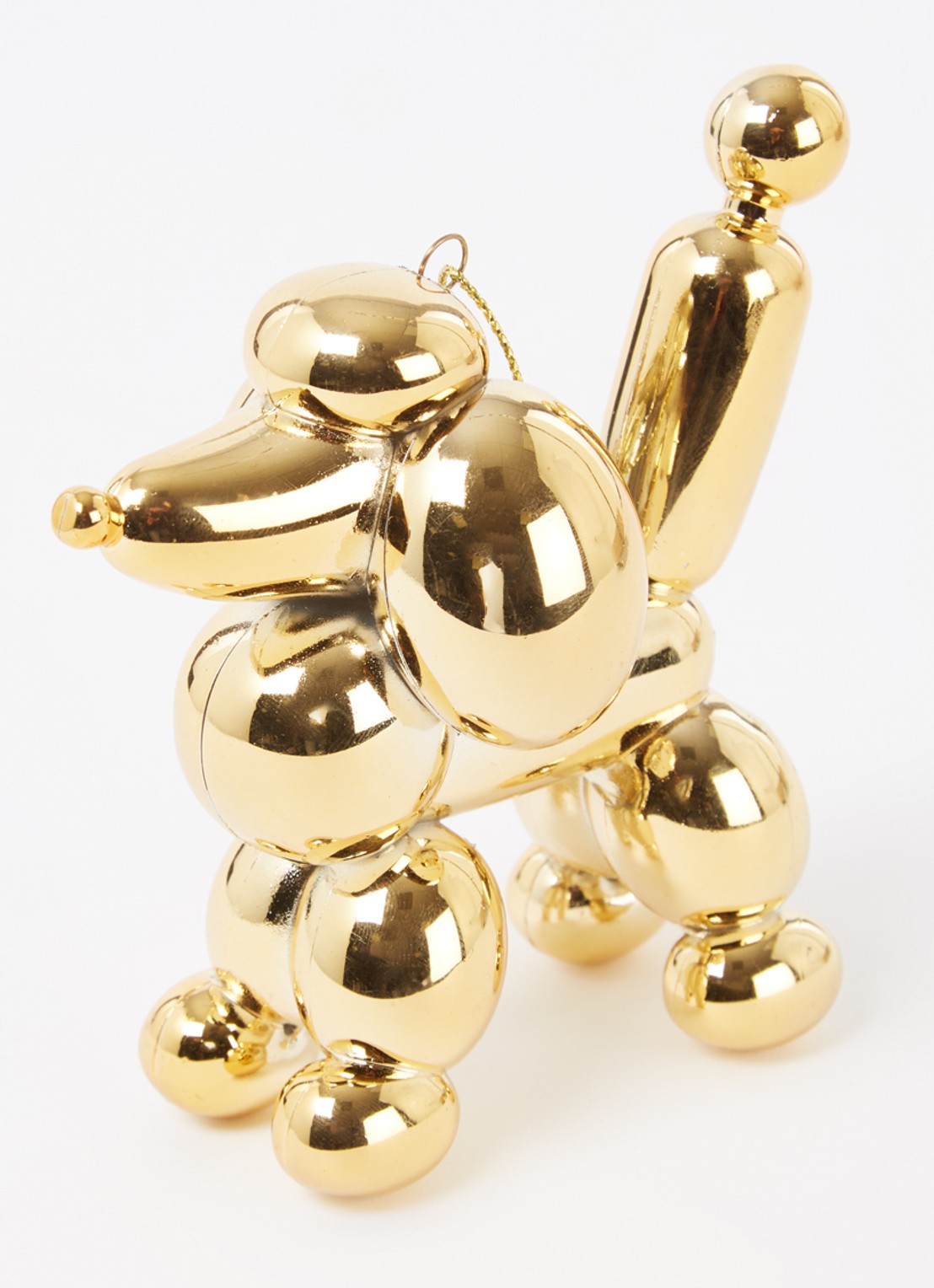 HD Collection Ballon poedel kersthanger 10 cm - detail goud
