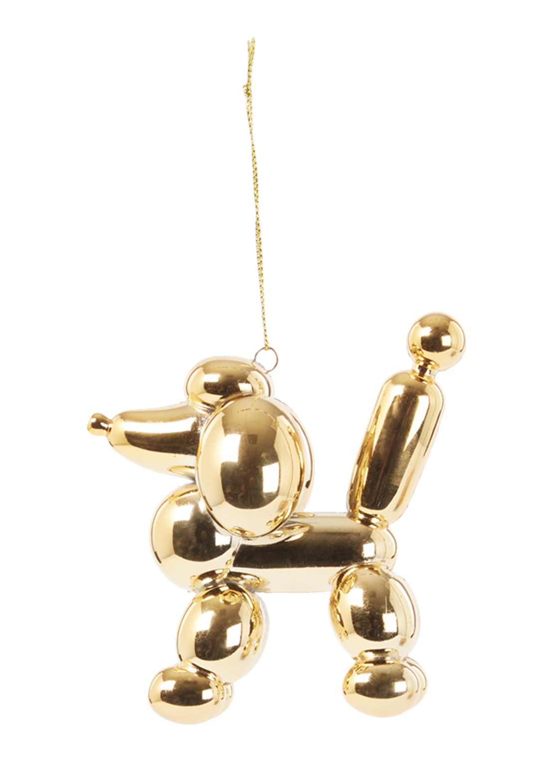 HD Collection Ballon poedel kersthanger 10 cm - voorkant 2 goud
