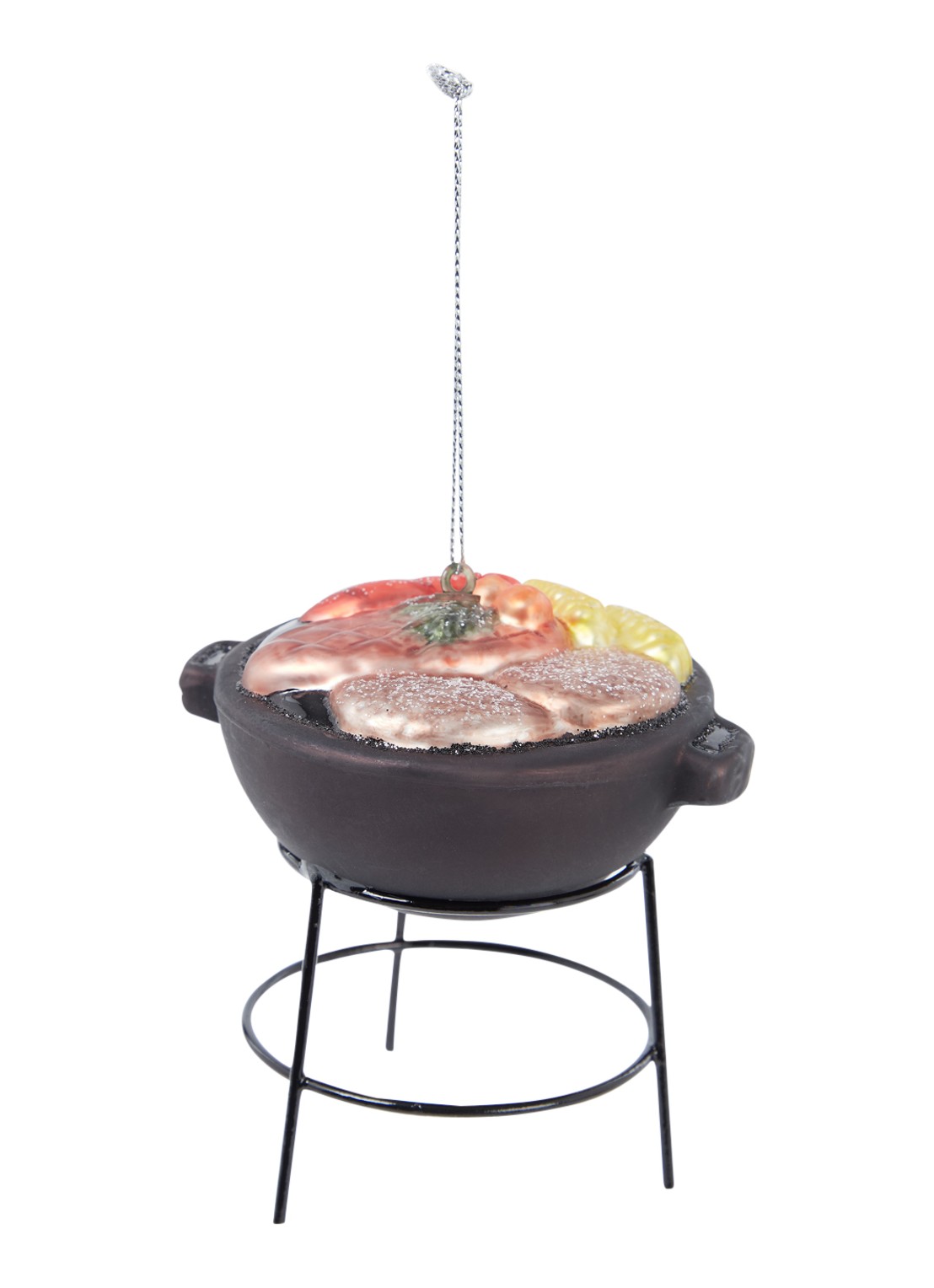 HD Collection Barbecue kersthanger 10 cm - voorkant 2 zwart