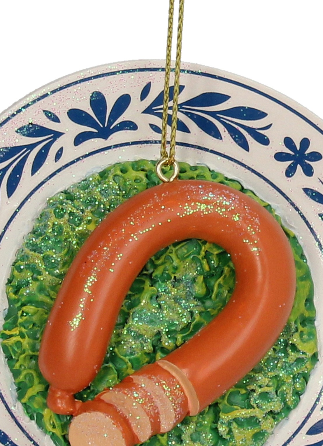 HD Collection Boerenkool Stampot kersthanger 8 cm - detail blauw
