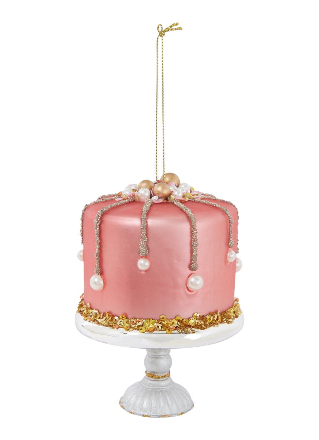 HD Collection Cake Stand kersthanger 11,5 cm - voorkant oudroze