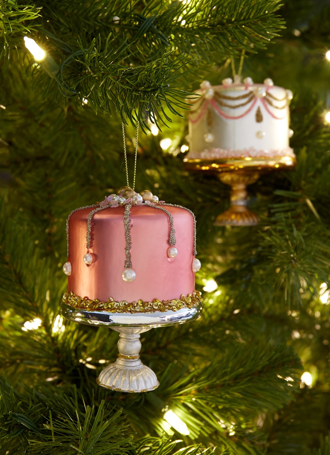 HD Collection Cake Stand kersthanger 11,5 cm - voorkant 2 oudroze